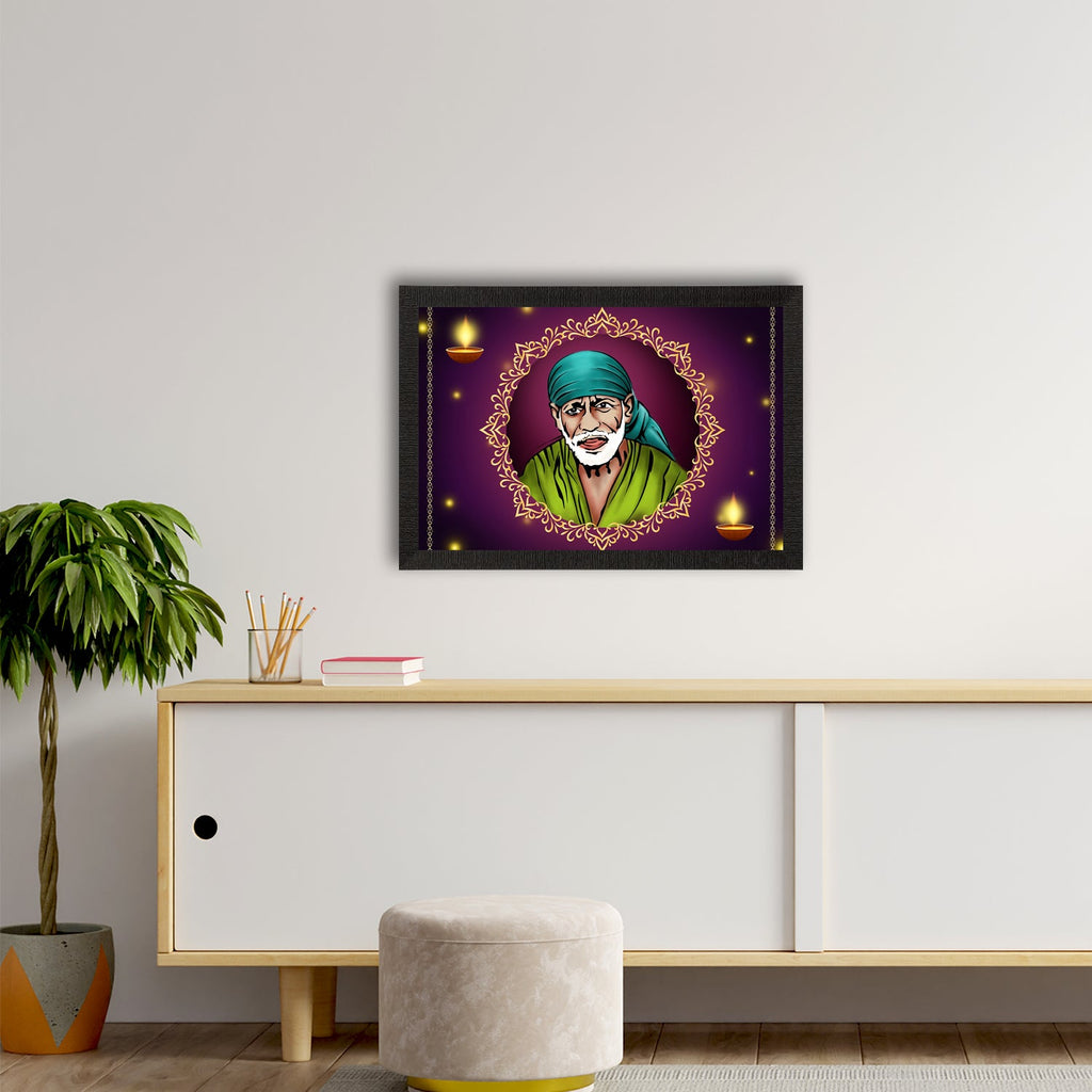 Sai Baba Satin Matt Texture UV Art Painting Kafalo