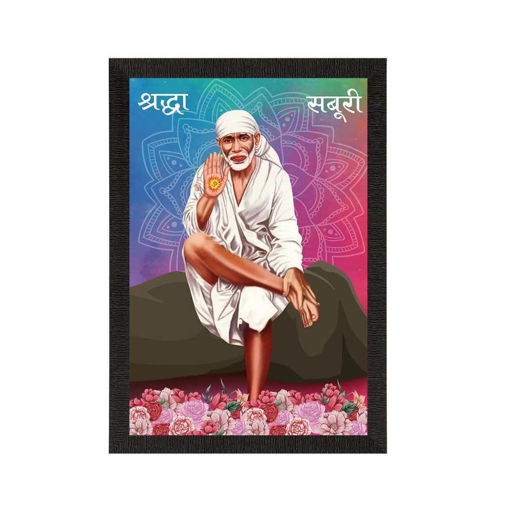Sai Baba Satin Matt Texture UV Art Painting Kafalo