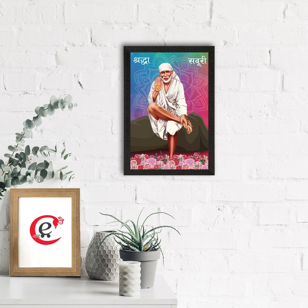 Sai Baba Satin Matt Texture UV Art Painting Kafalo