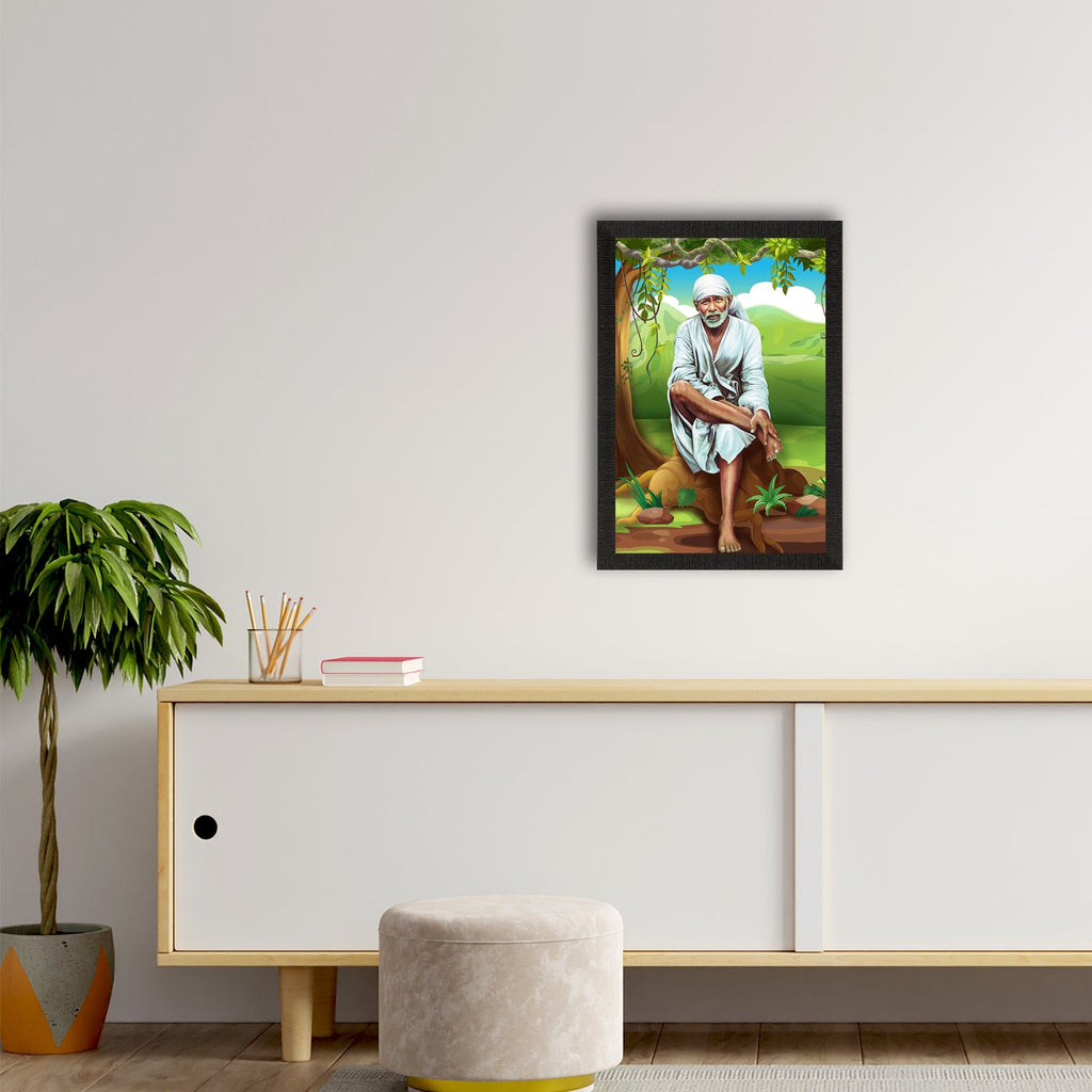 Sai Baba Satin Matt Texture UV Art Painting Kafalo