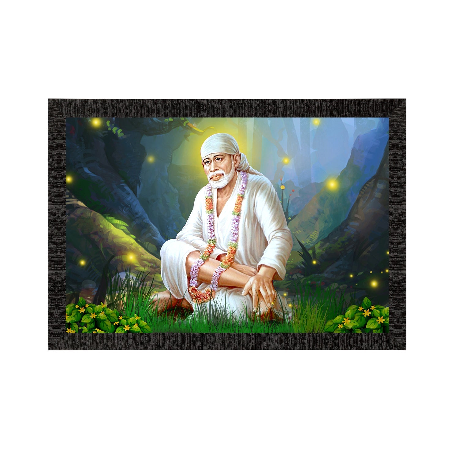 Sai Baba Satin Matt Texture UV Art Painting Kafalo