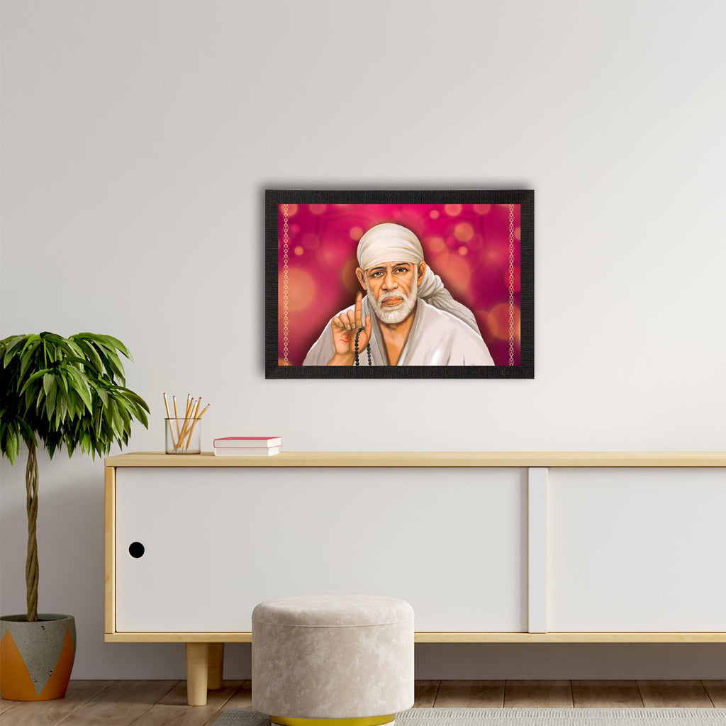 Sai Baba Satin Matt Texture UV Art Painting Kafalo