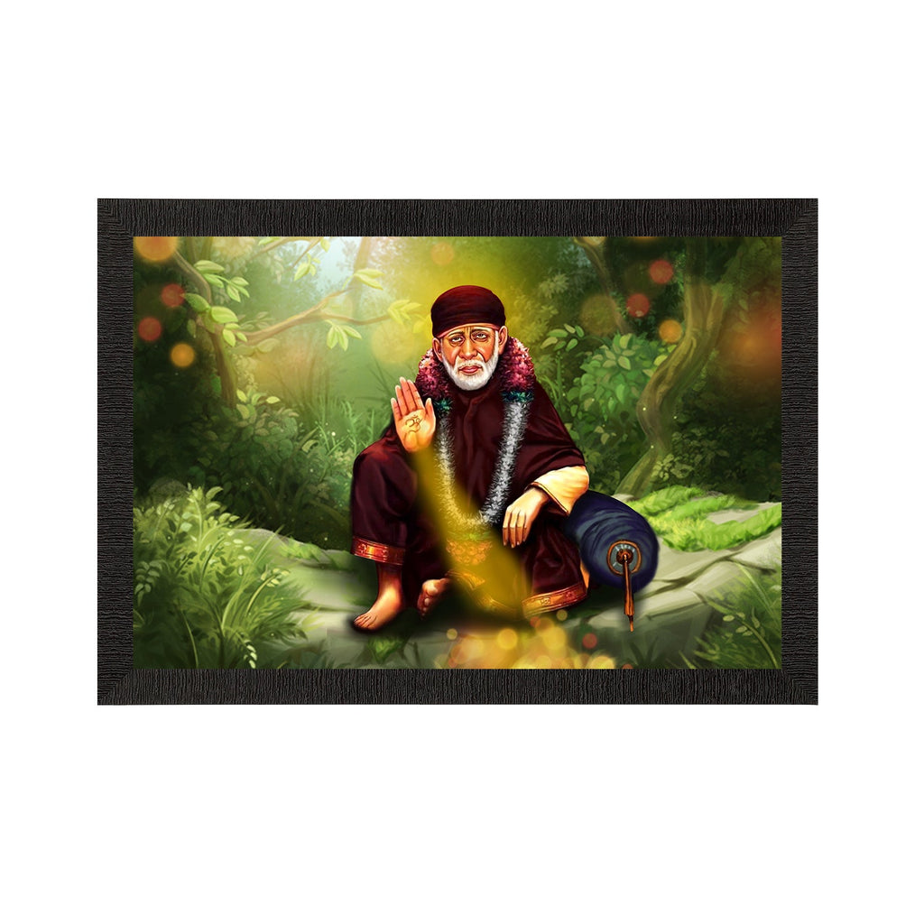 Sai Baba Satin Matt Texture UV Art Painting Kafalo