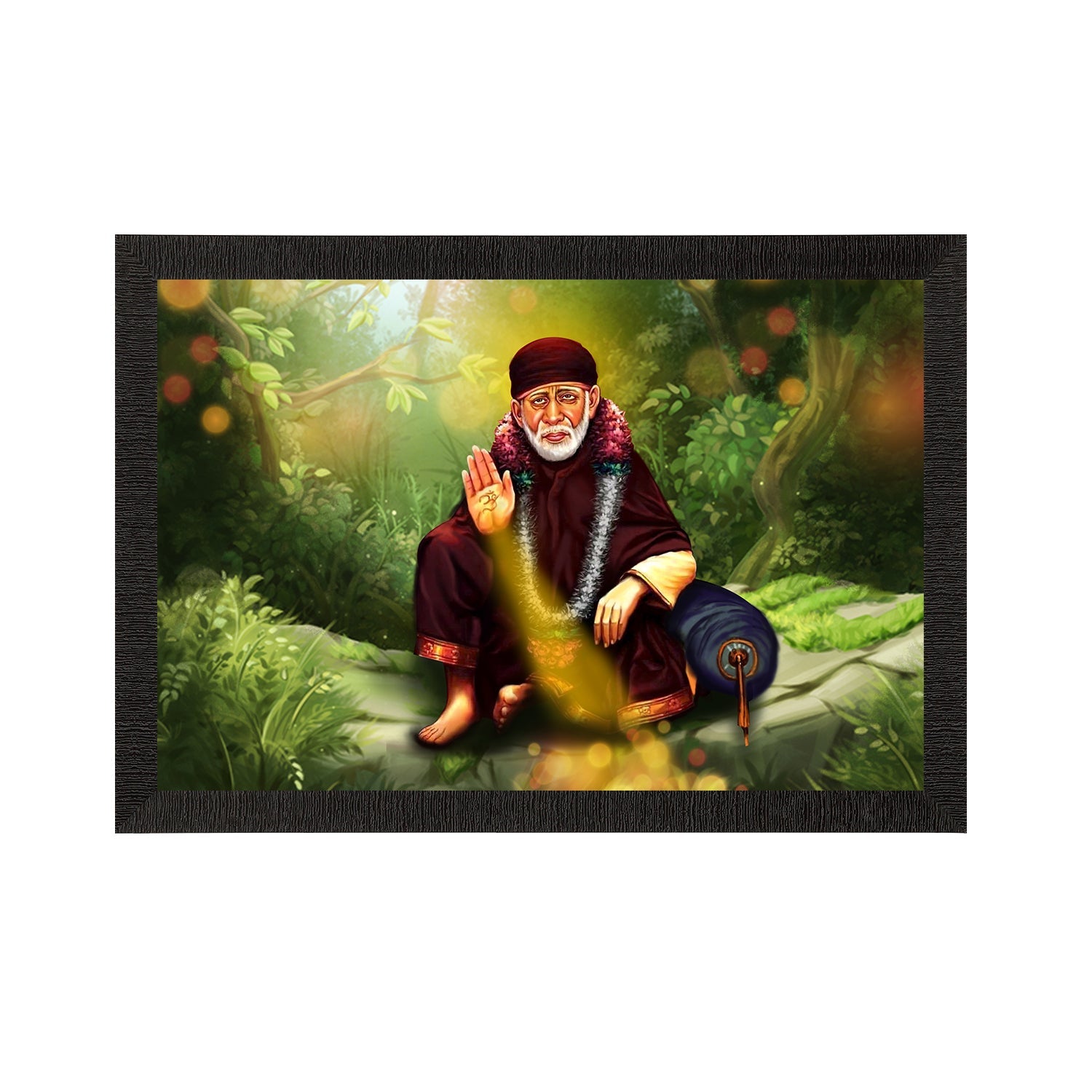 Sai Baba Satin Matt Texture UV Art Painting Kafalo