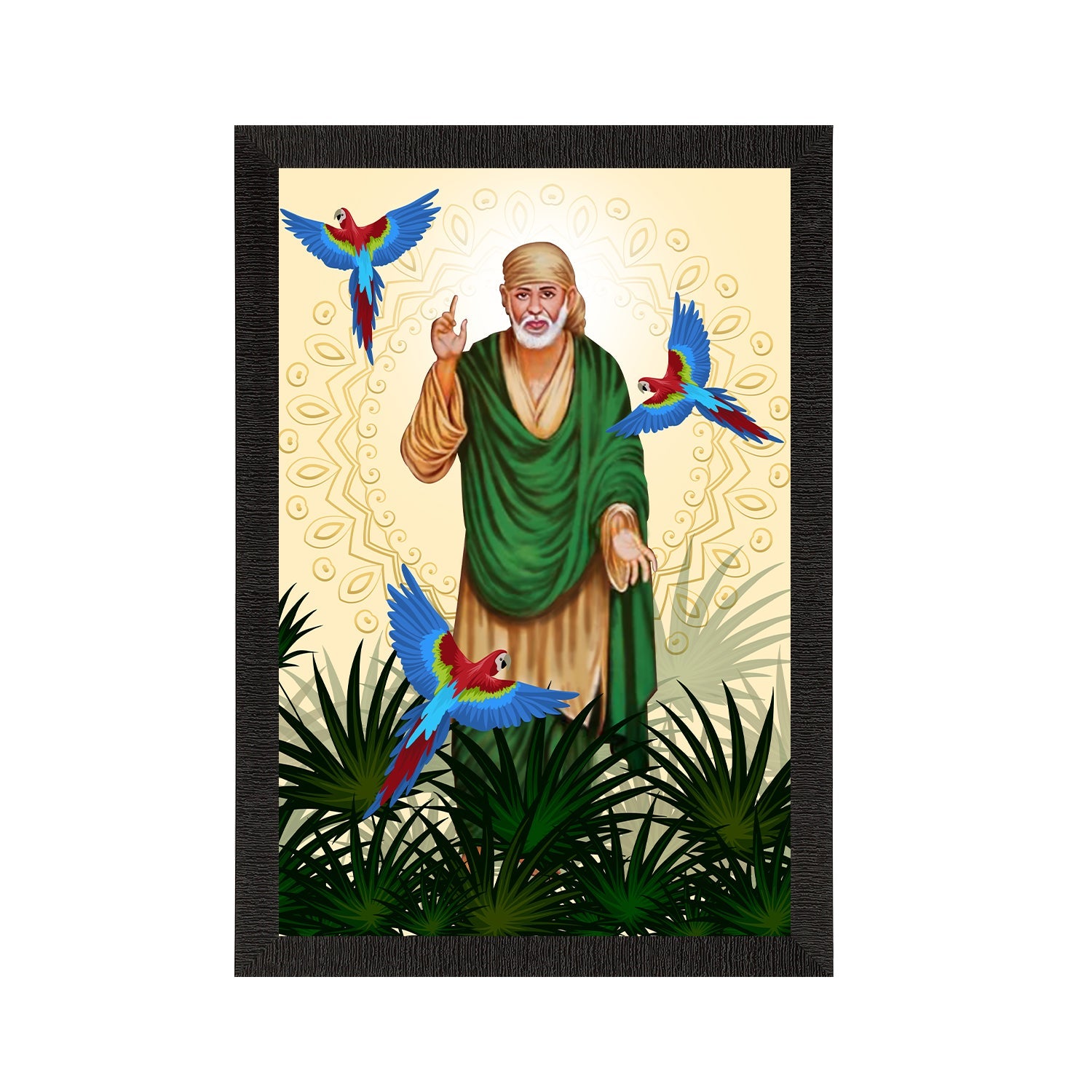 Sai Baba Satin Matt Texture UV Art Painting Kafalo