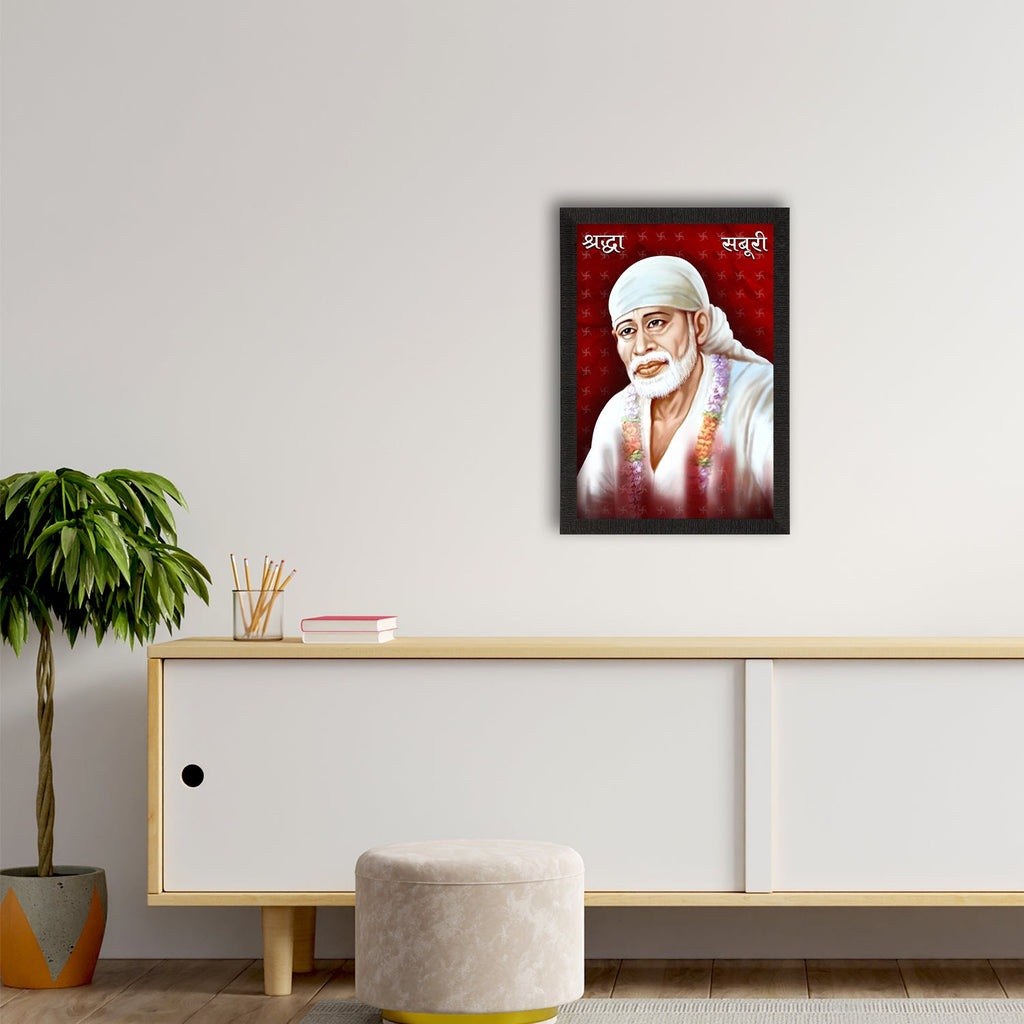 Sai Baba Satin Matt Texture UV Art Painting Kafalo