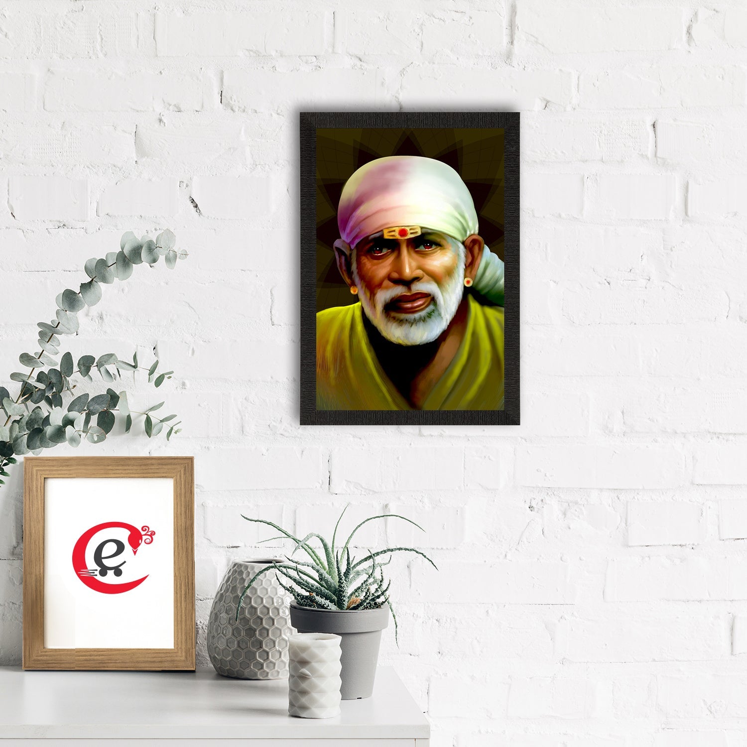 Sai Baba Satin Matt Texture UV Art Painting Kafalo