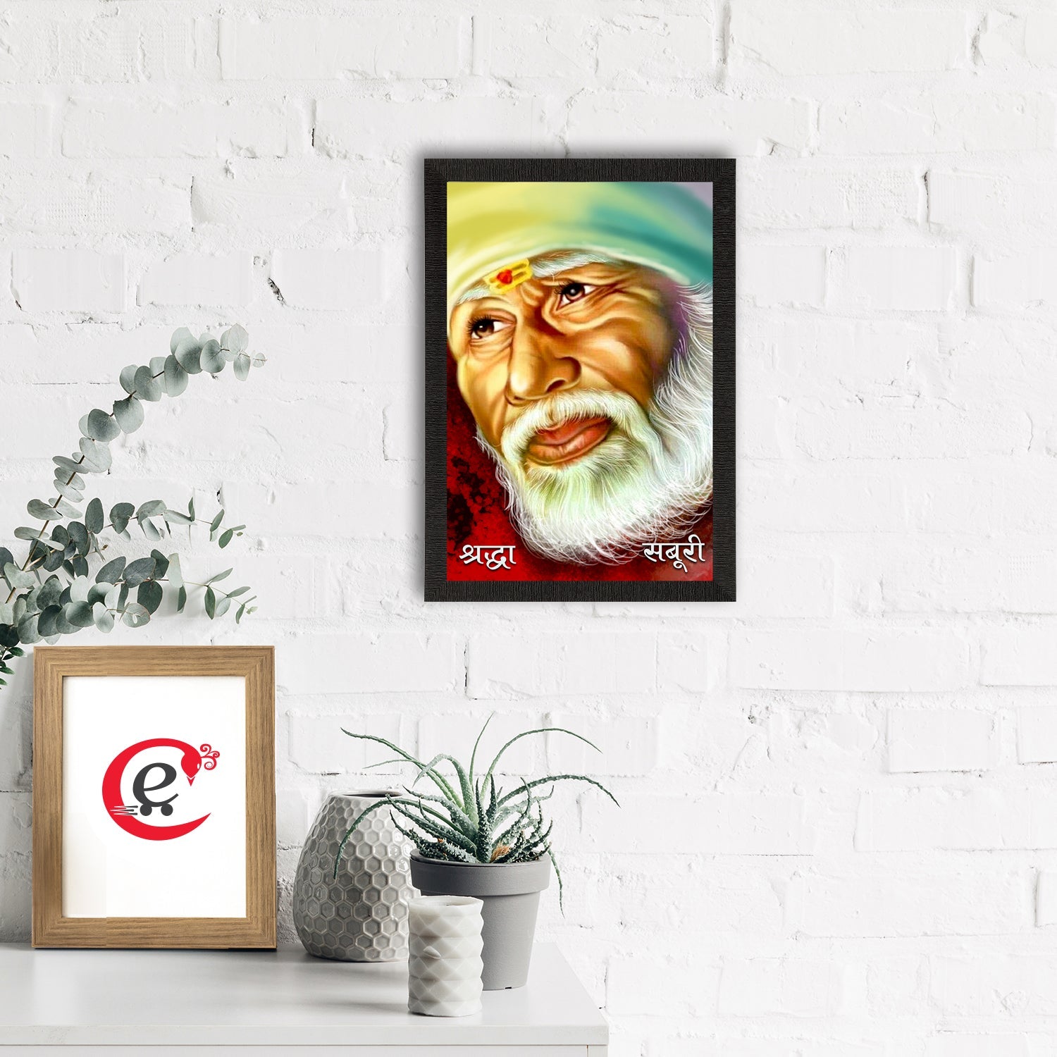 Sai Baba Satin Matt Texture UV Art Painting Kafalo