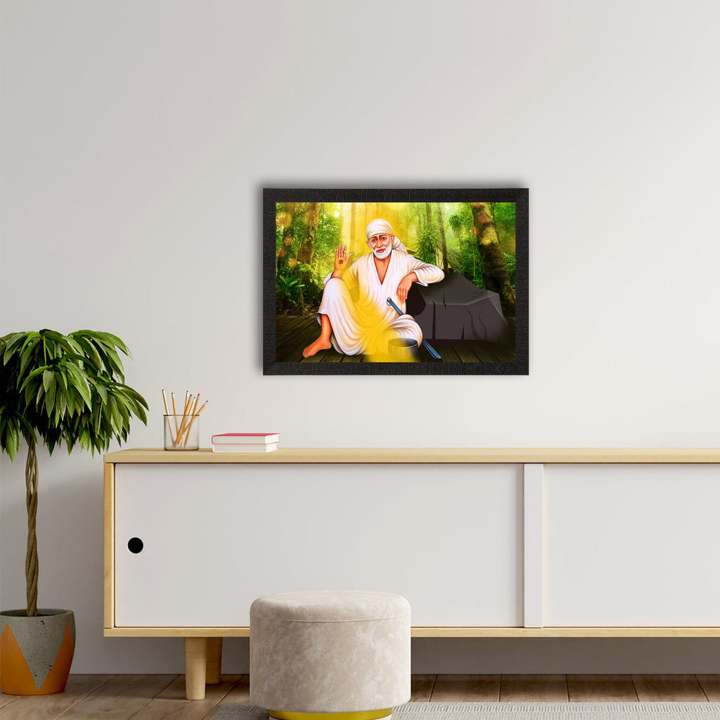 Sai Baba Satin Matt Texture UV Art Painting Kafalo