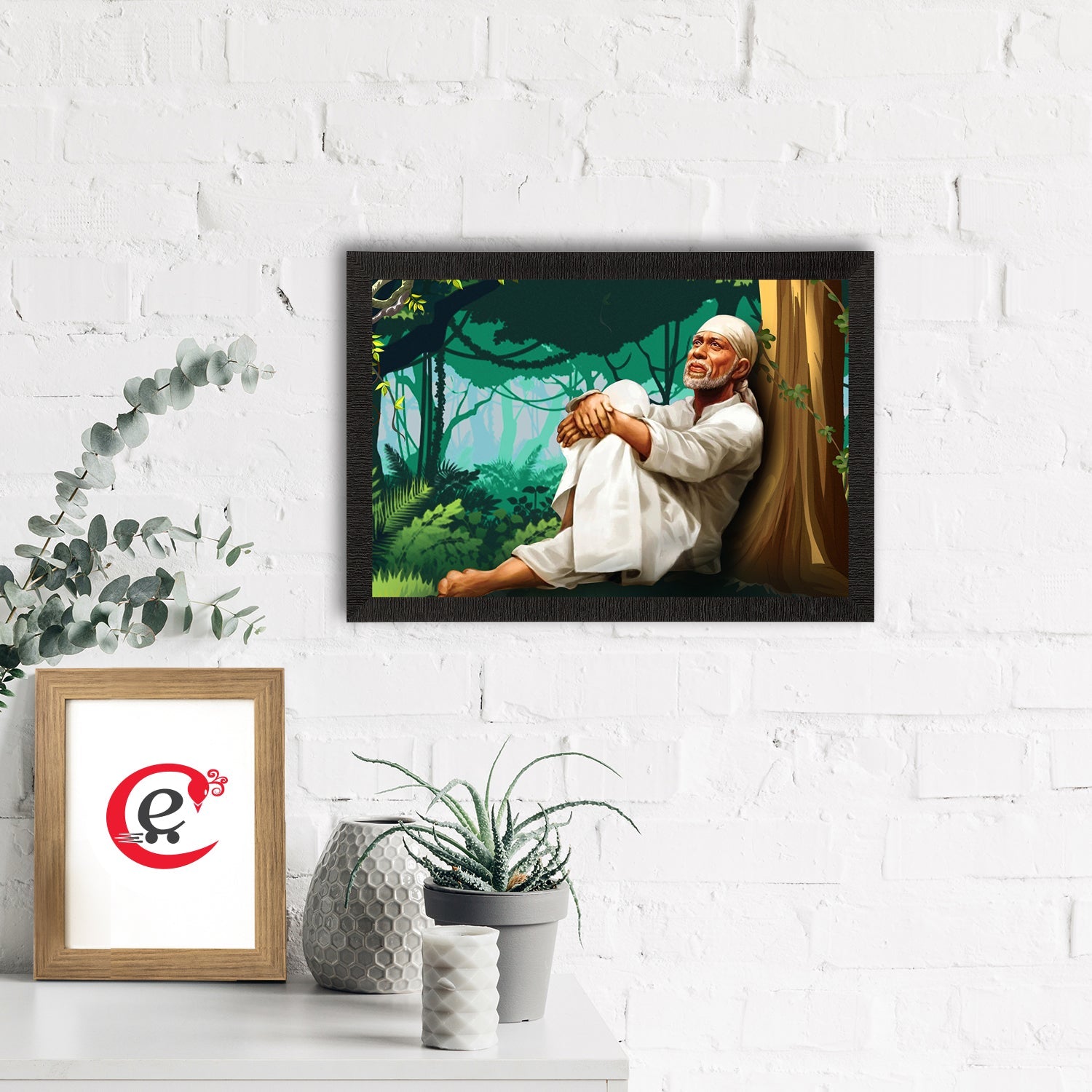 Sai Baba Satin Matt Texture UV Art Painting Kafalo