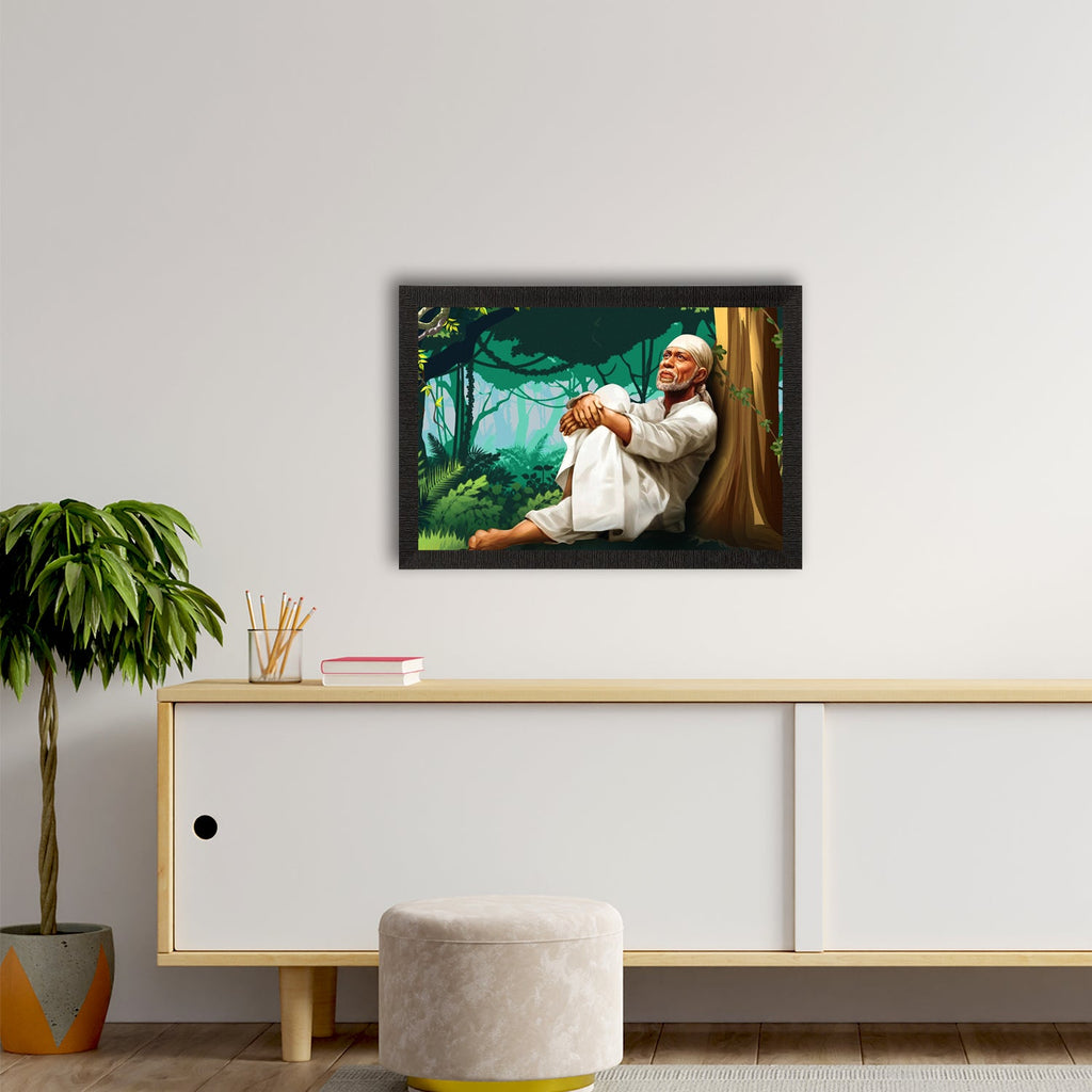 Sai Baba Satin Matt Texture UV Art Painting Kafalo