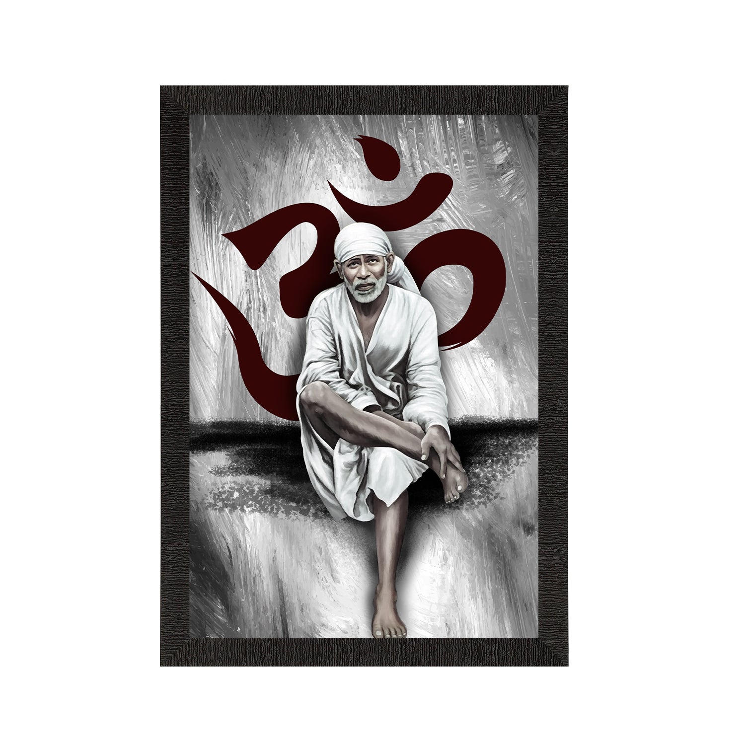 Sai Baba Satin Matt Texture UV Art Painting Kafalo