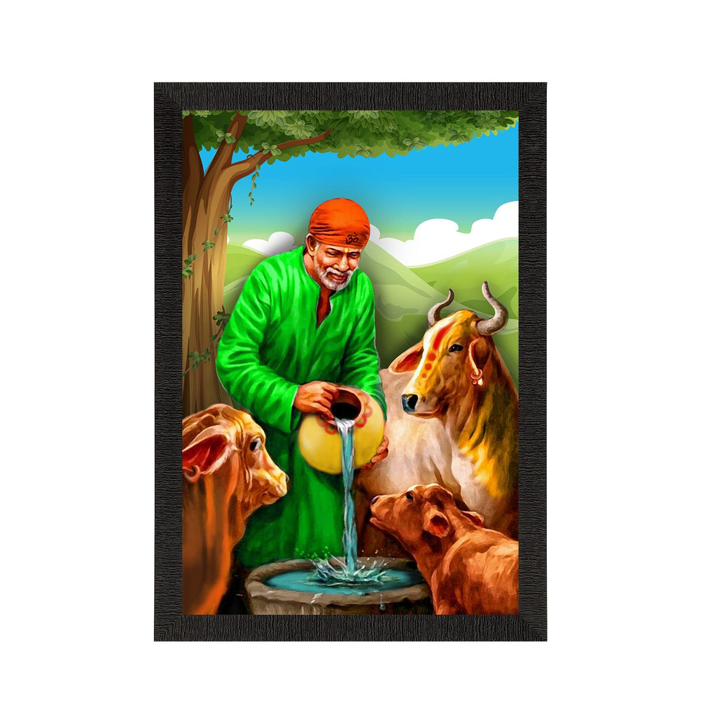 Sai Baba Satin Matt Texture UV Art Painting Kafalo