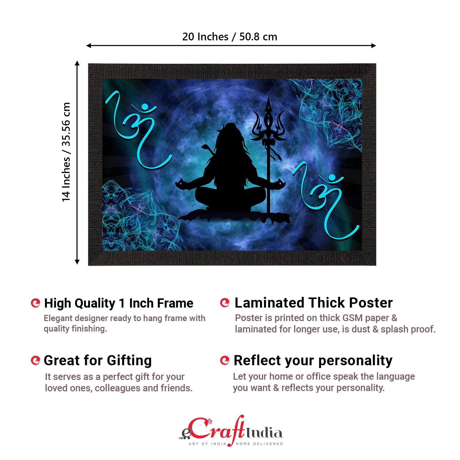Lord Shiva Satin Matt Texture UV Art Painting Kafalo