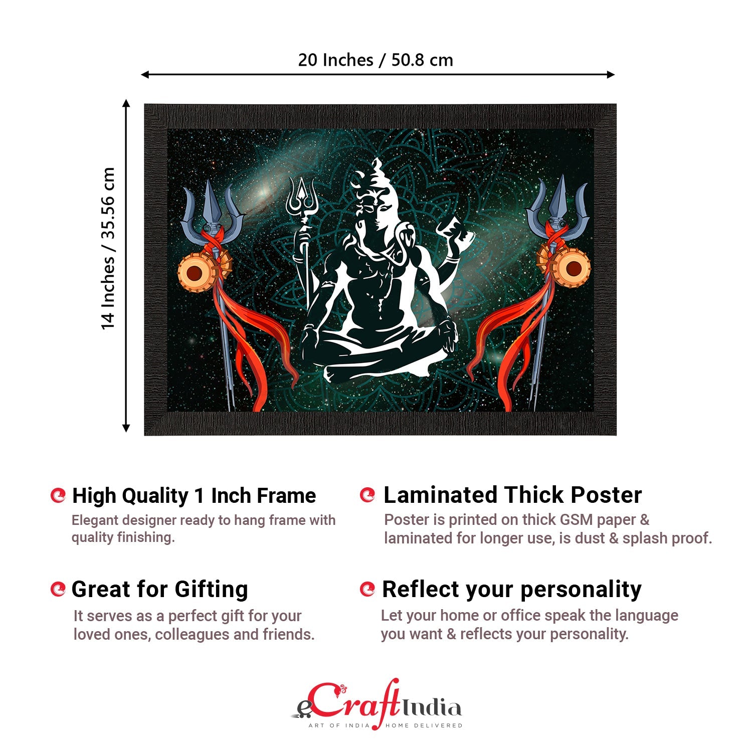 Lord Shiva Satin Matt Texture UV Art Painting Kafalo