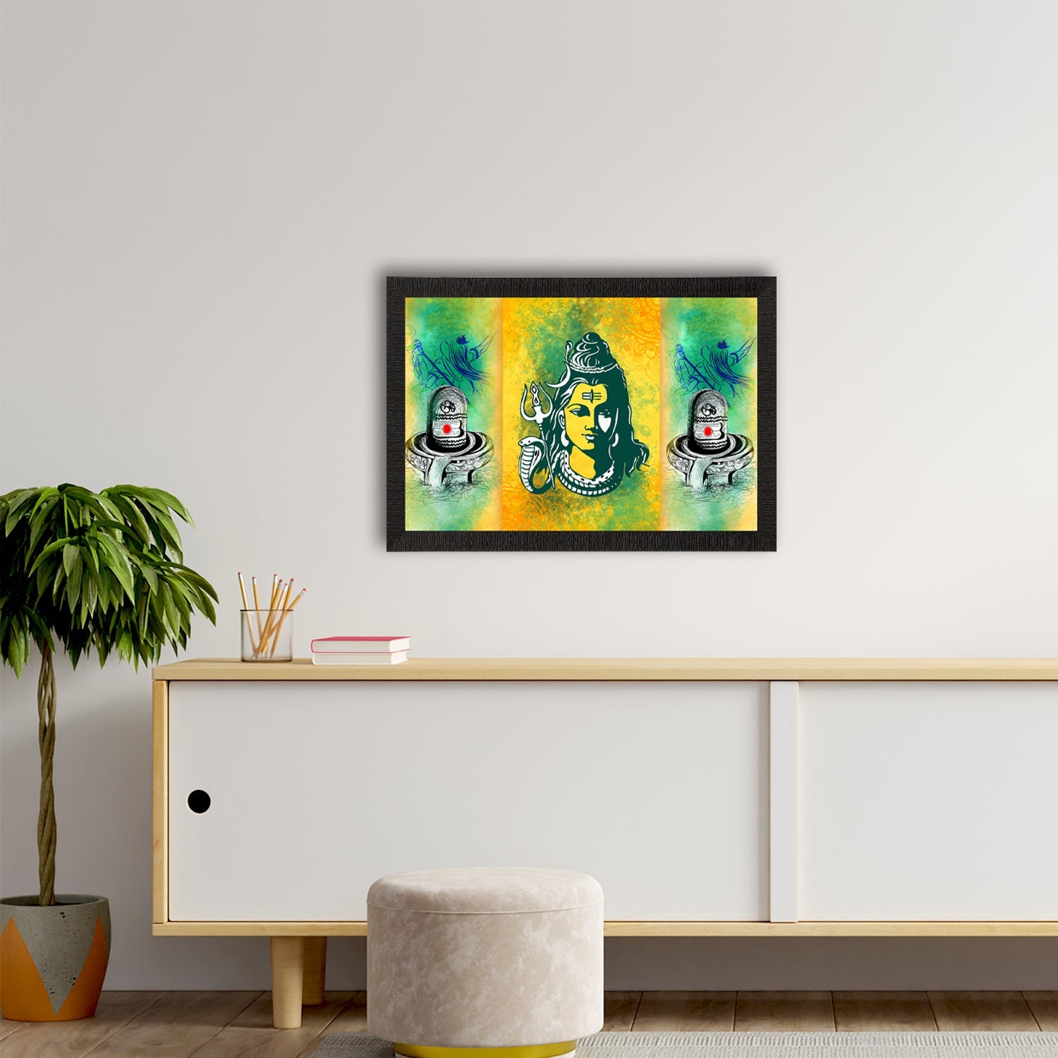 Lord Shiva Satin Matt Texture UV Art Painting Kafalo