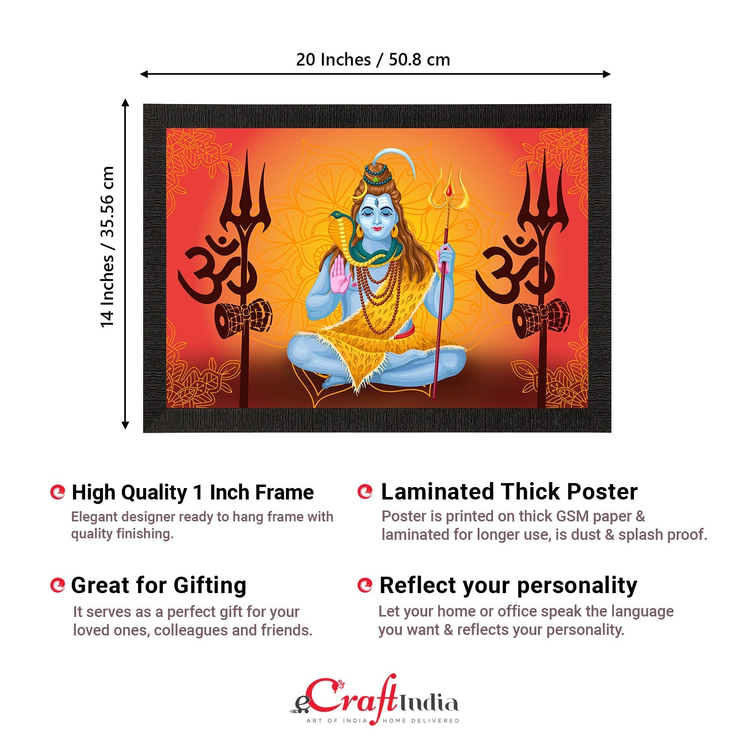 Lord Shiva Satin Matt Texture UV Art Painting Kafalo