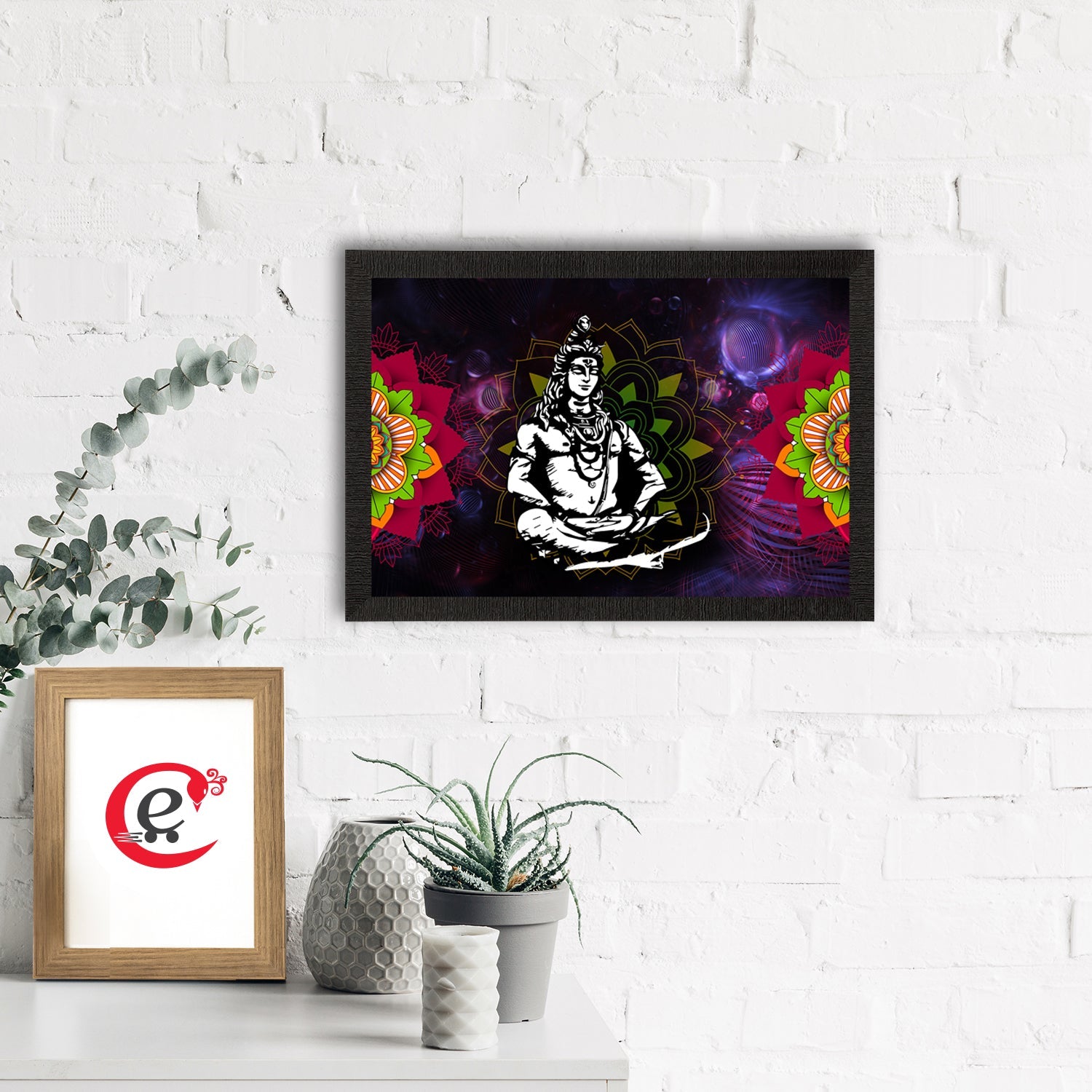 Lord Shiva Painting Digital Printed Religious Wall Art Kafalo