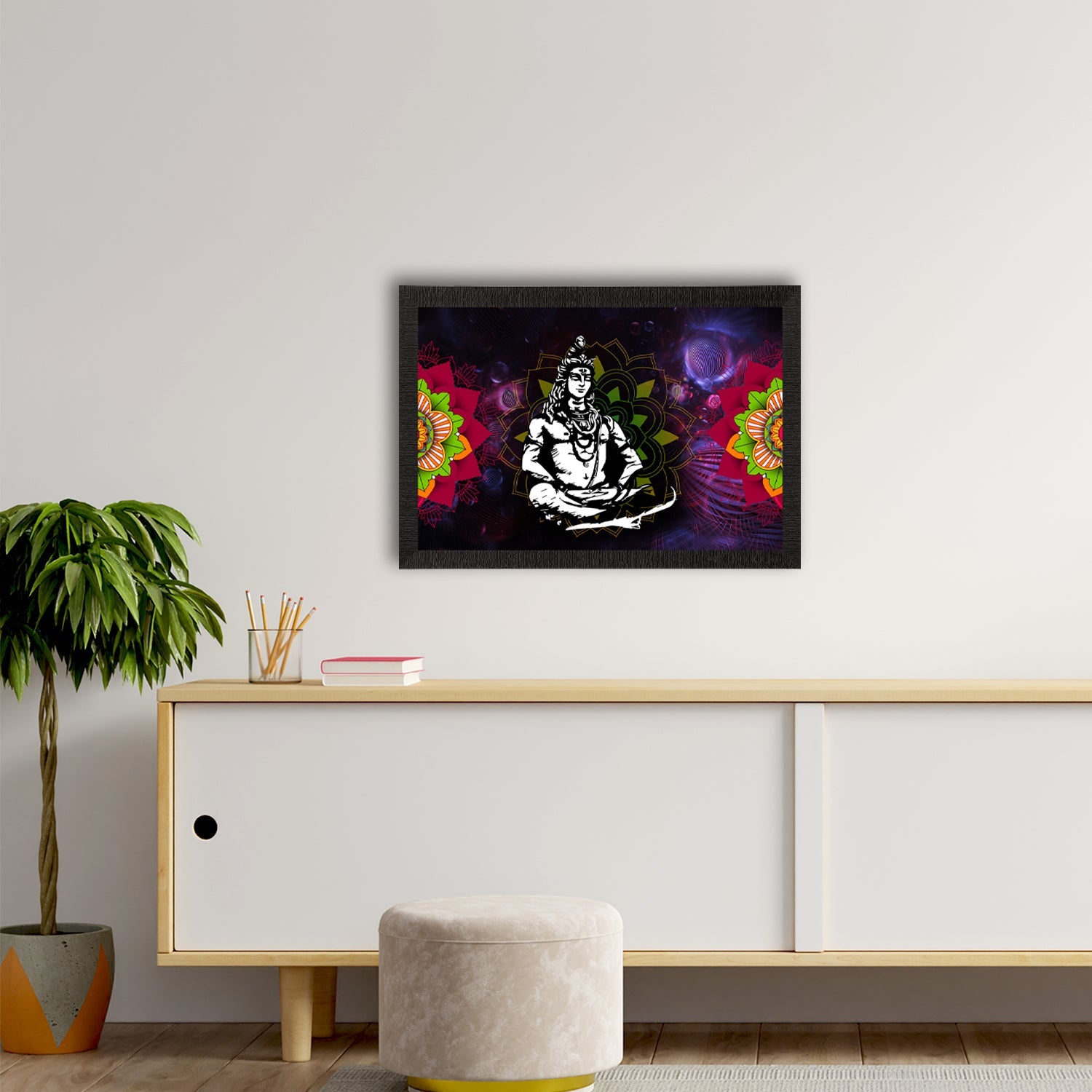 Lord Shiva Painting Digital Printed Religious Wall Art Kafalo