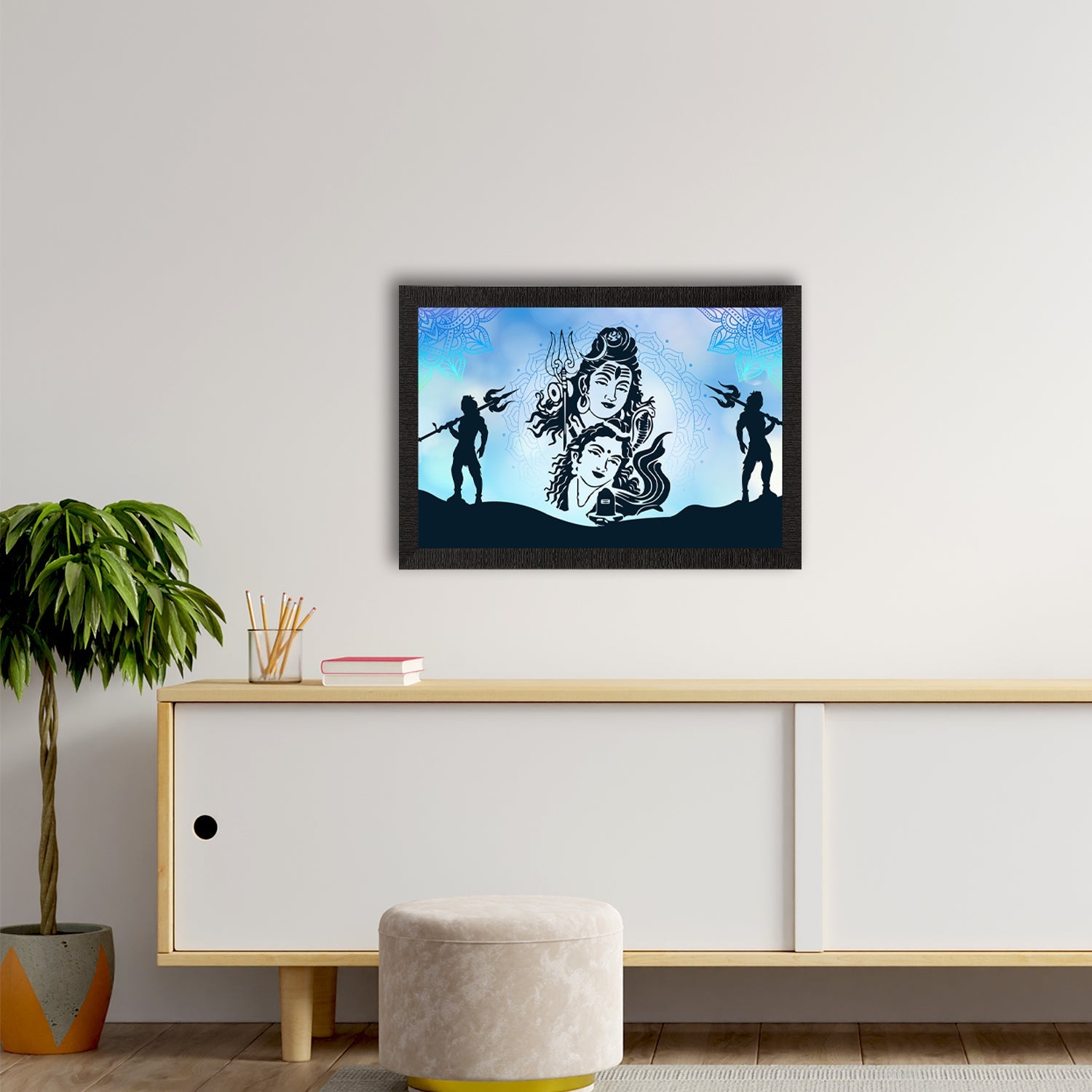 Lord Shiva Satin Matt Texture UV Art Painting Kafalo