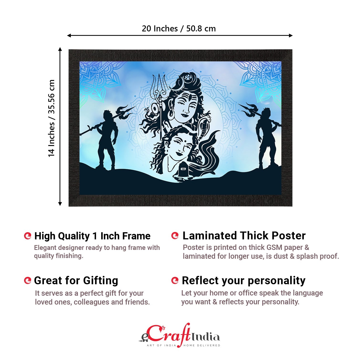 Lord Shiva Satin Matt Texture UV Art Painting Kafalo