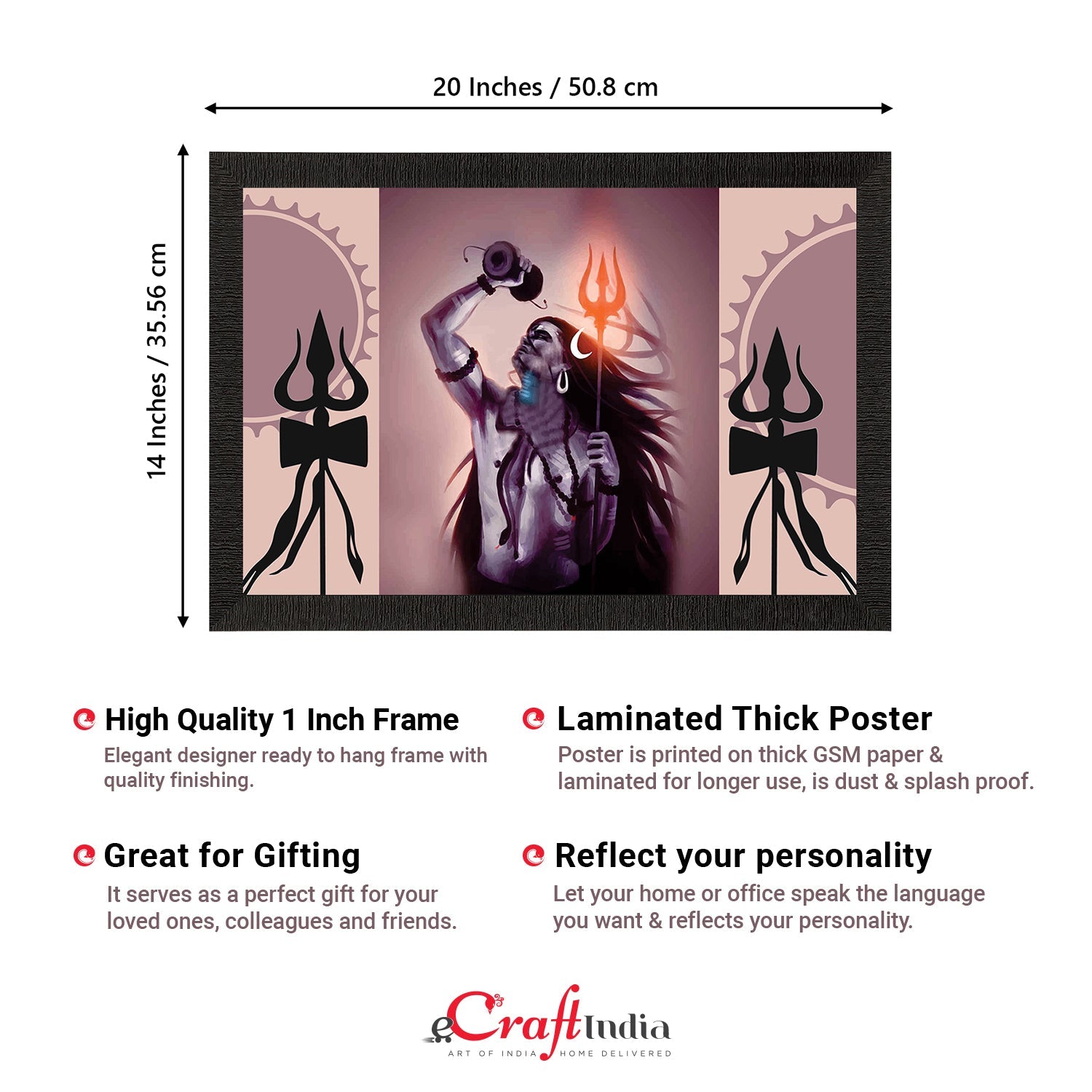 Lord Shiva Satin Matt Texture UV Art Painting Kafalo