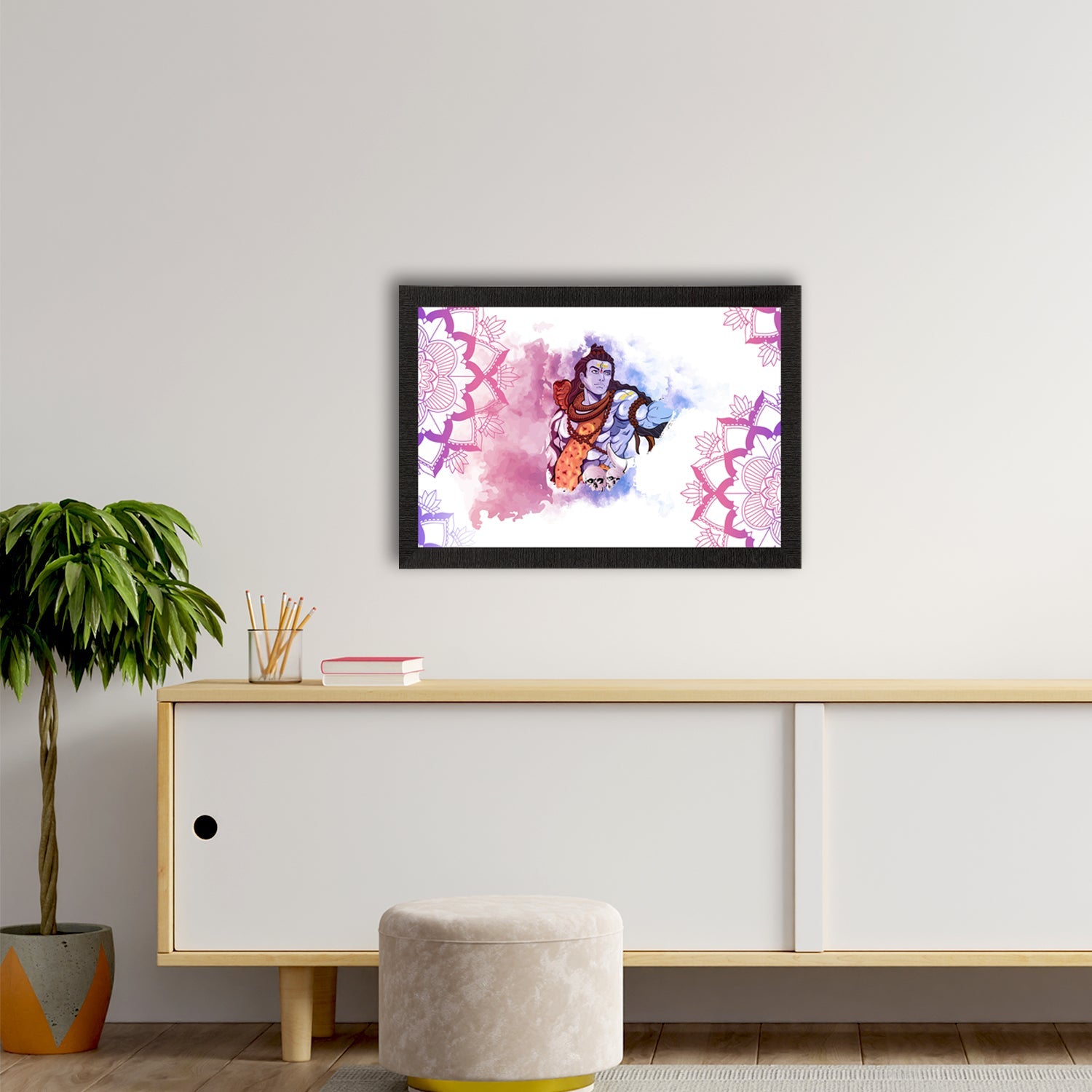 Lord Shiva Painting Digital Printed Religious Wall Art Kafalo