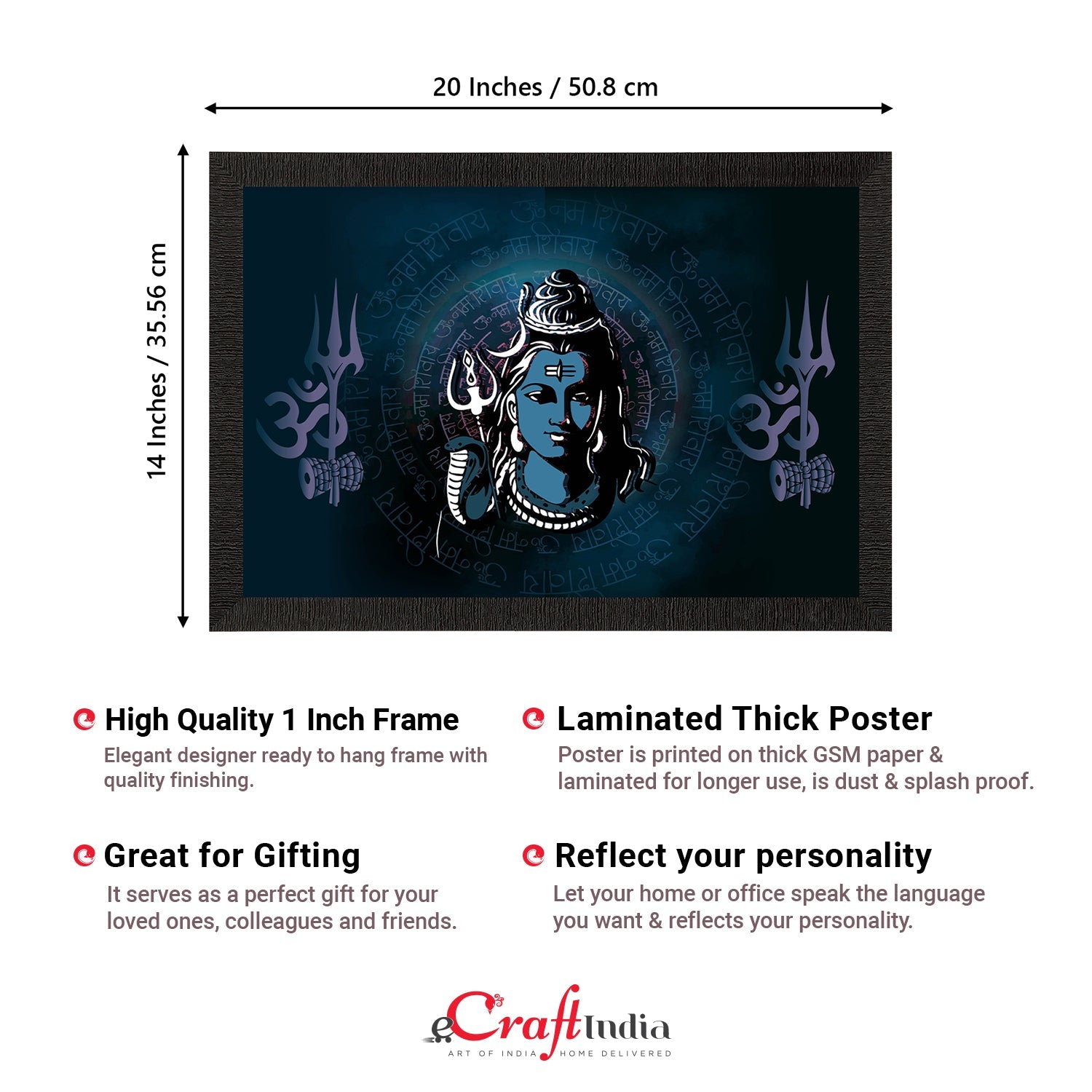 Lord Shiva Satin Matt Texture UV Art Painting Kafalo