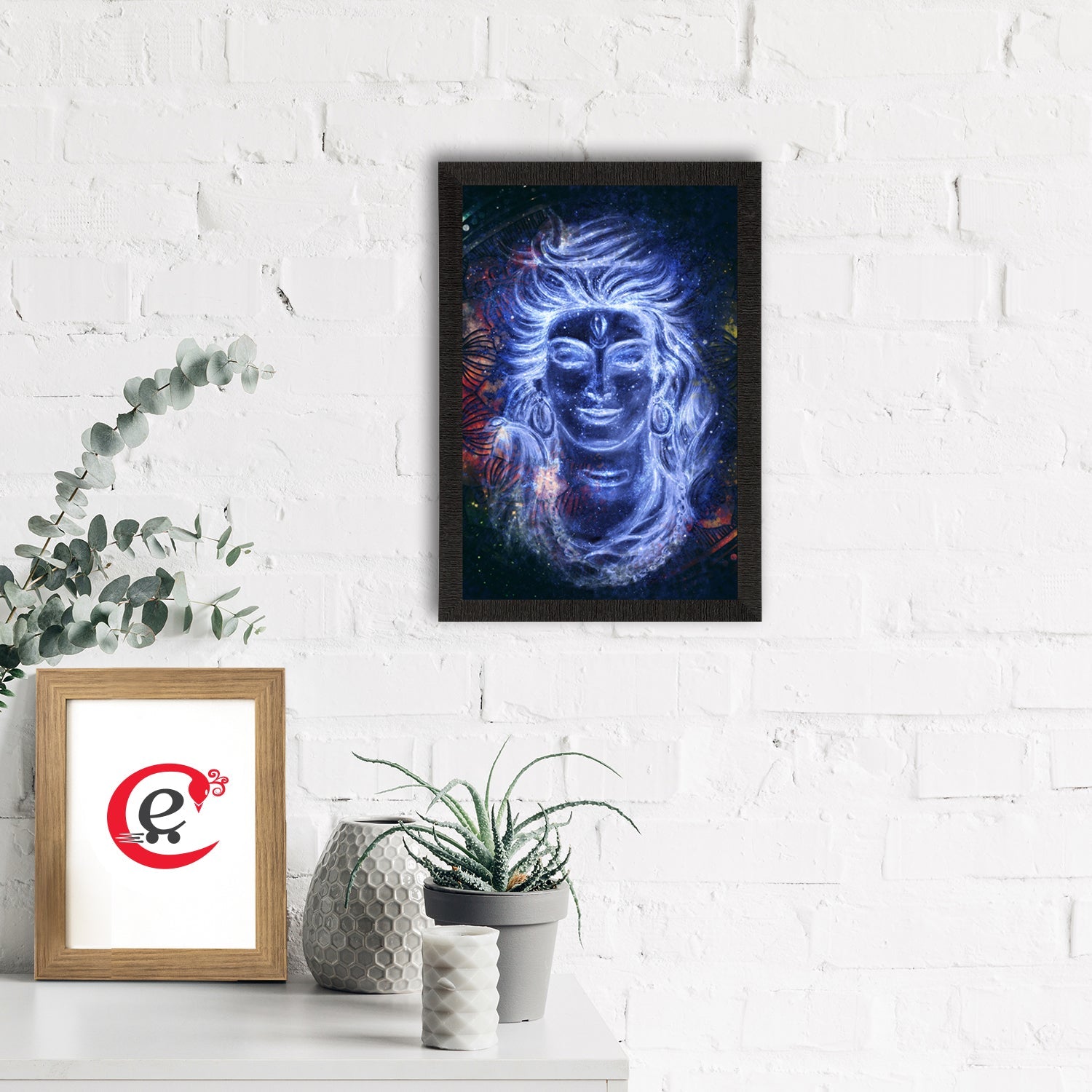 Lord Shiva Painting Digital Printed Religious Wall Art Kafalo