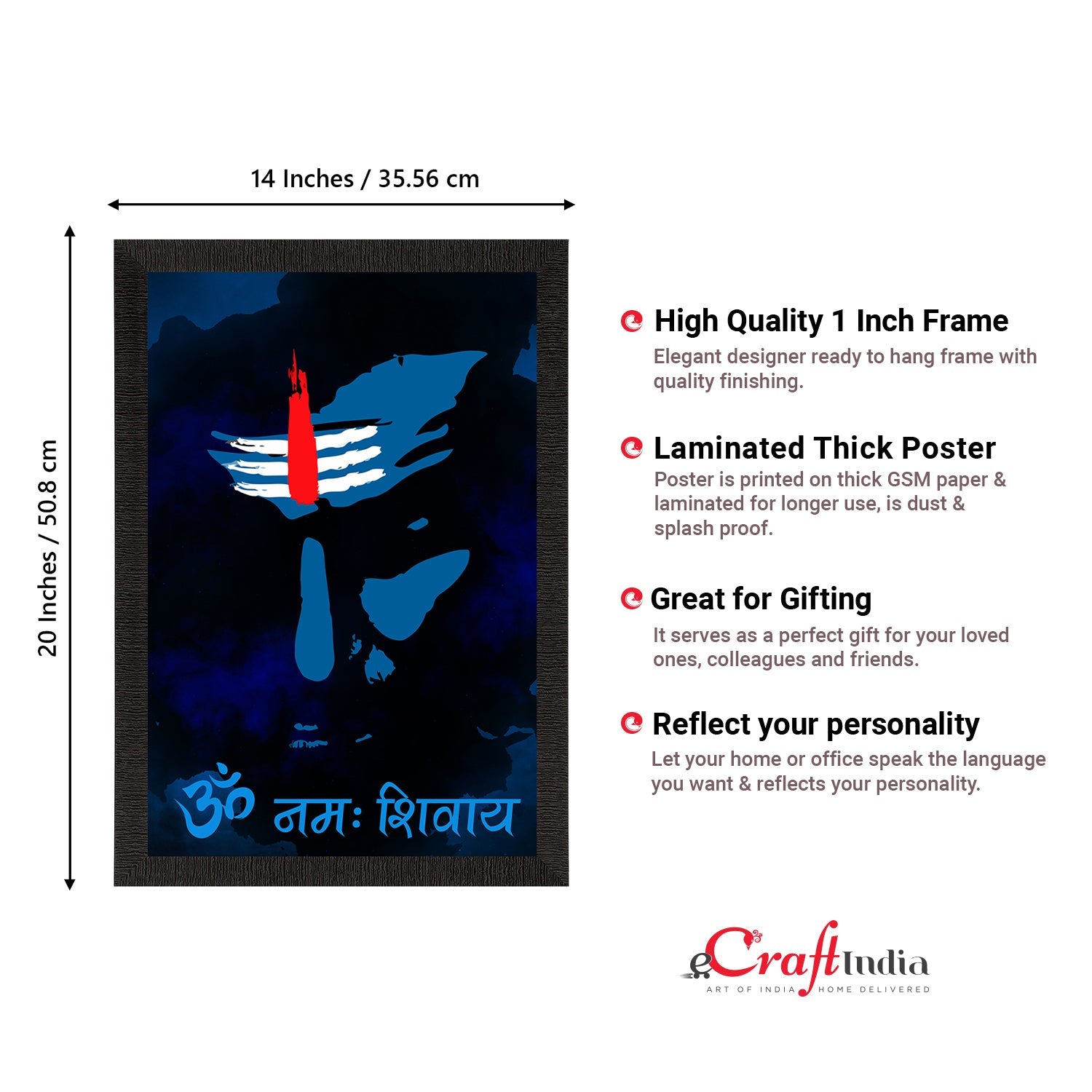 Lord Shiva Satin Matt Texture UV Art Painting Kafalo