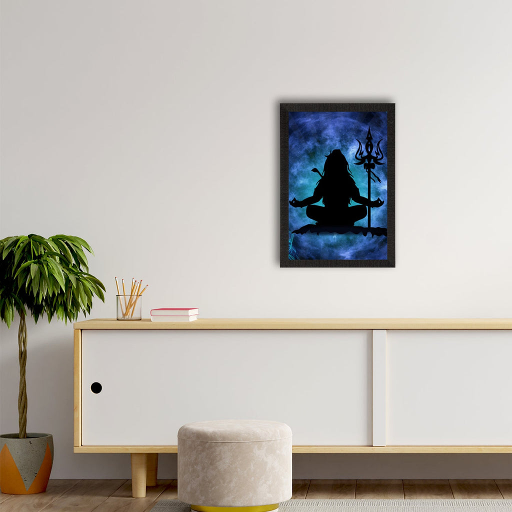 Lord Shiva Painting Digital Printed Religious Wall Art Kafalo