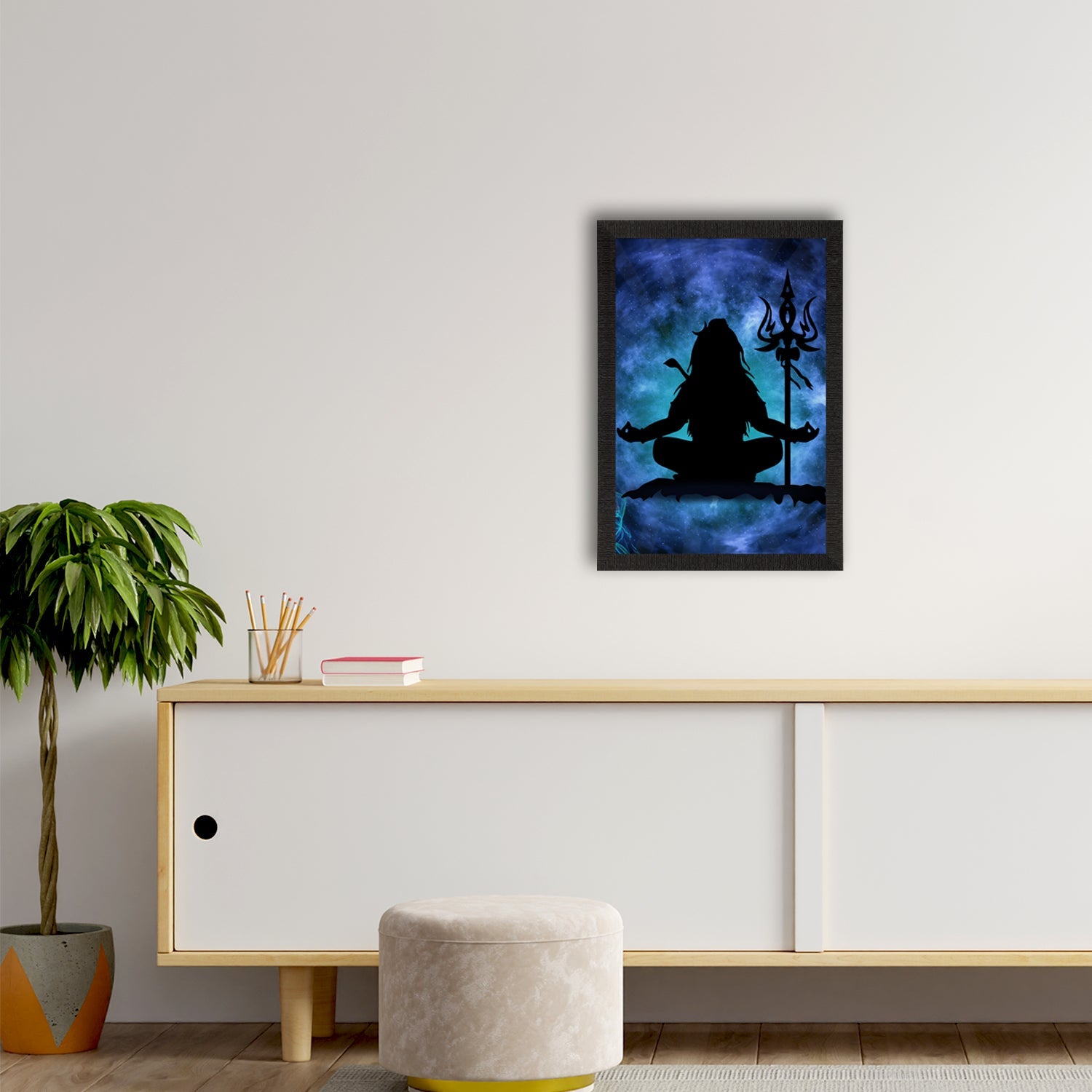 Lord Shiva Painting Digital Printed Religious Wall Art Kafalo