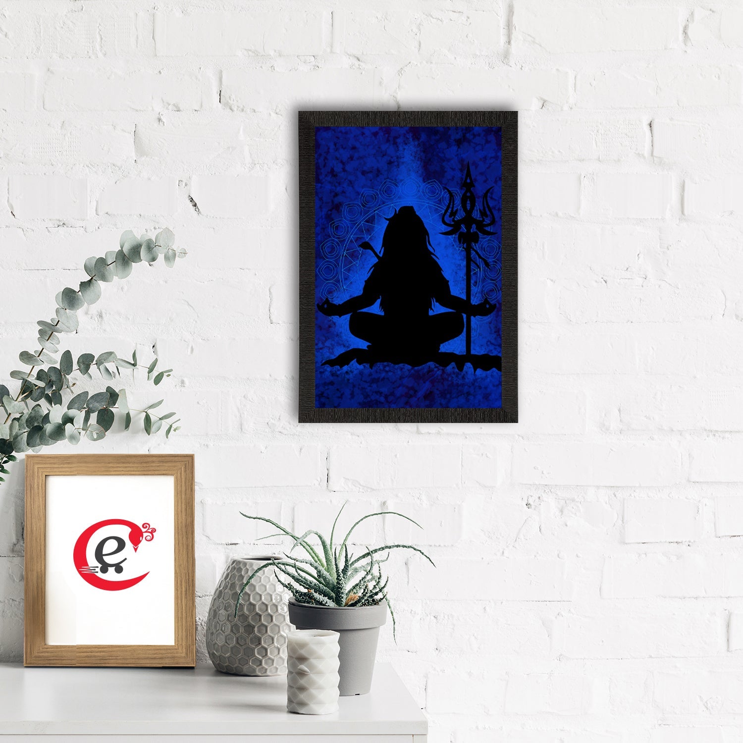 Lord Shiva Painting Digital Printed Religious Wall Art Kafalo
