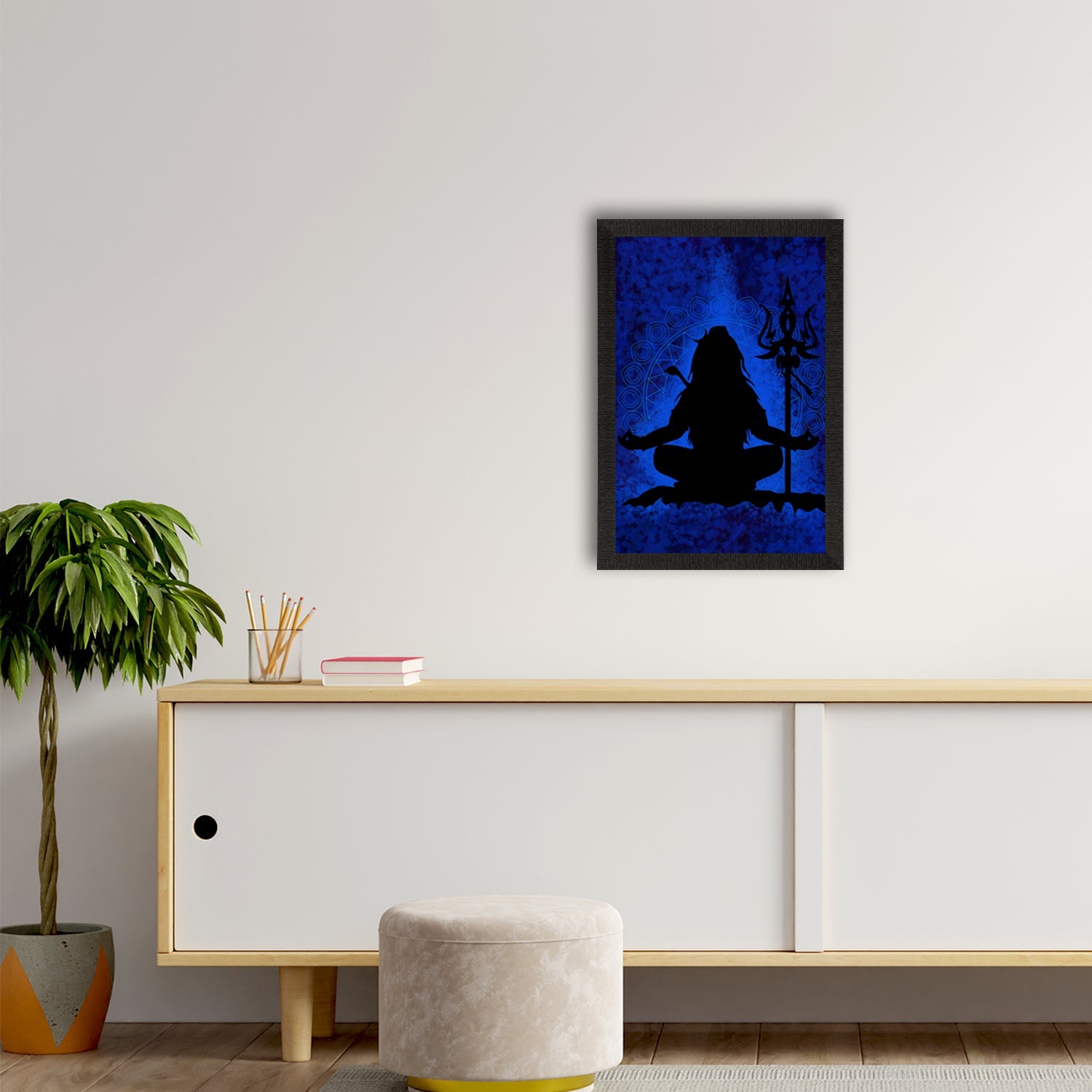 Lord Shiva Painting Digital Printed Religious Wall Art Kafalo