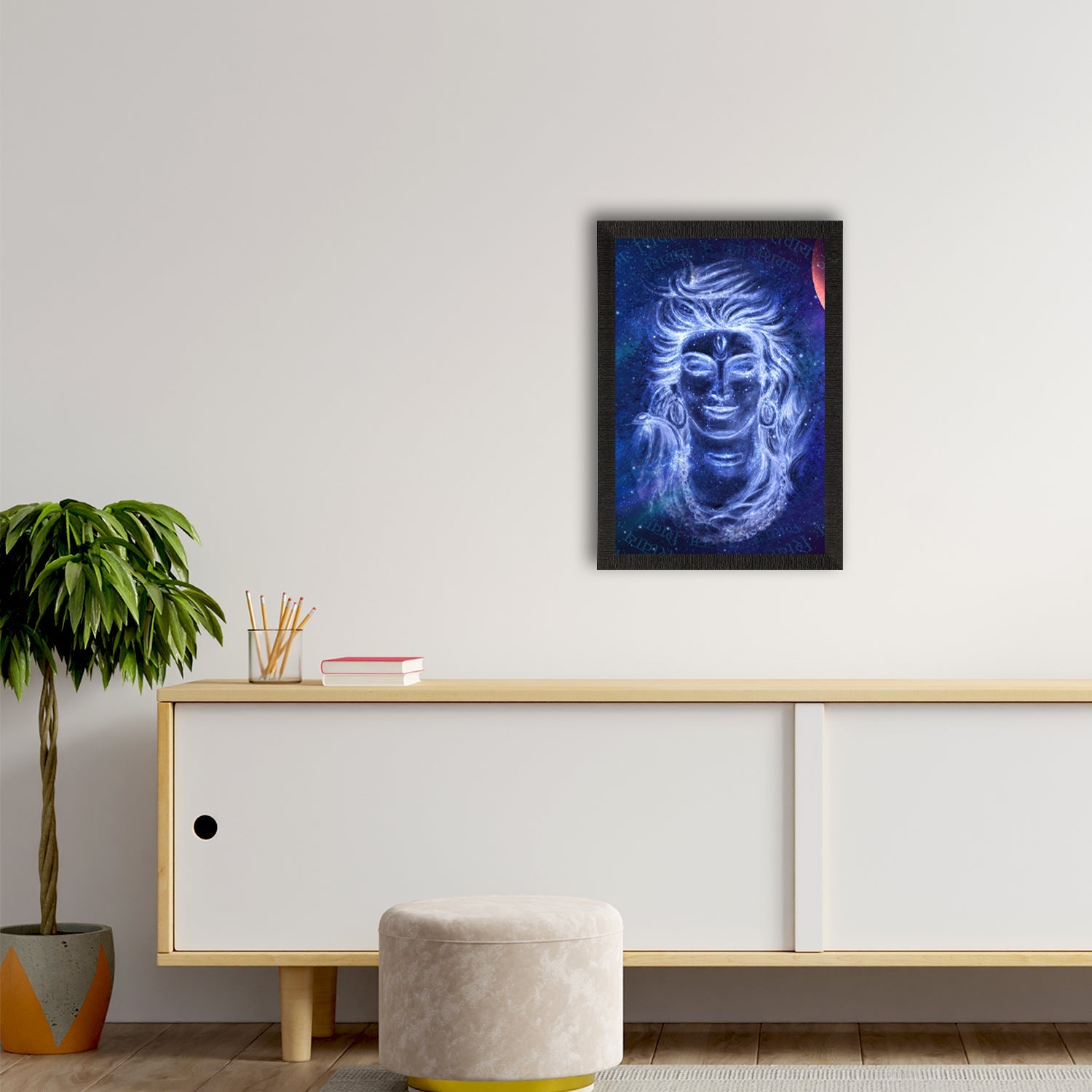 Lord Shiva Painting Digital Printed Religious Wall Art Kafalo