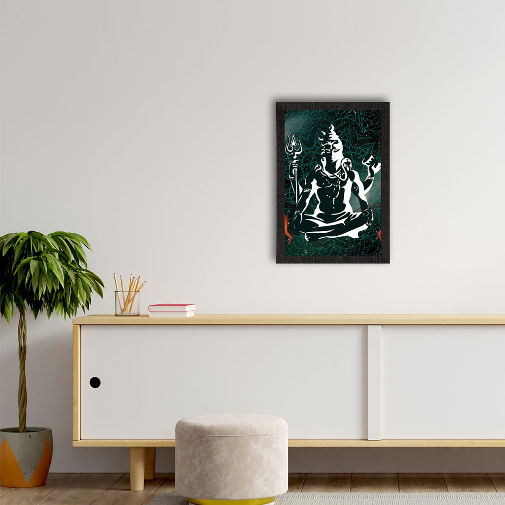 Lord Shiva Painting Digital Printed Religious Wall Art Kafalo
