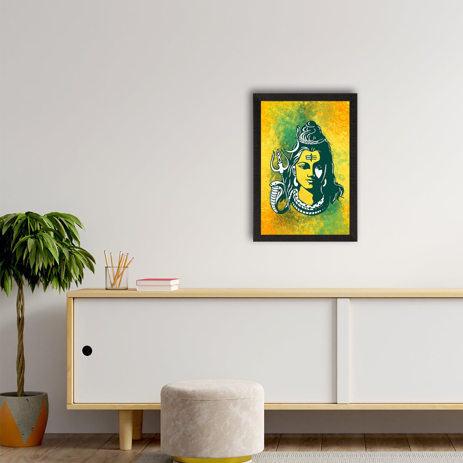 Lord Shiva Painting Digital Printed Religious Wall Art Kafalo