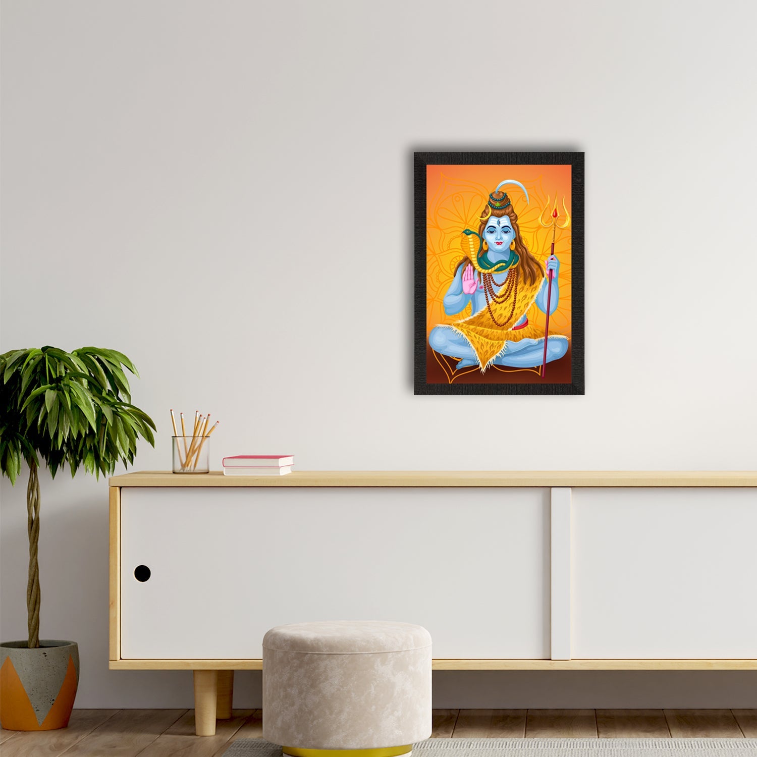 Lord Shiva Painting Digital Printed Religious Wall Art Kafalo