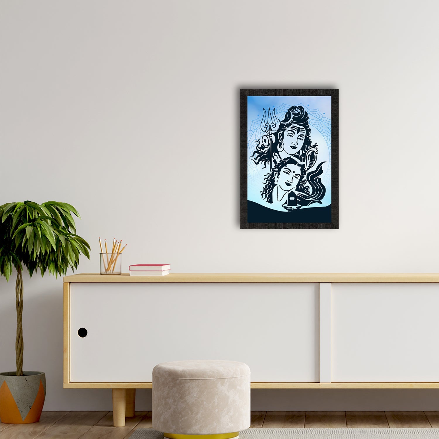 Lord Shiva Satin Matt Texture UV Art Painting Kafalo