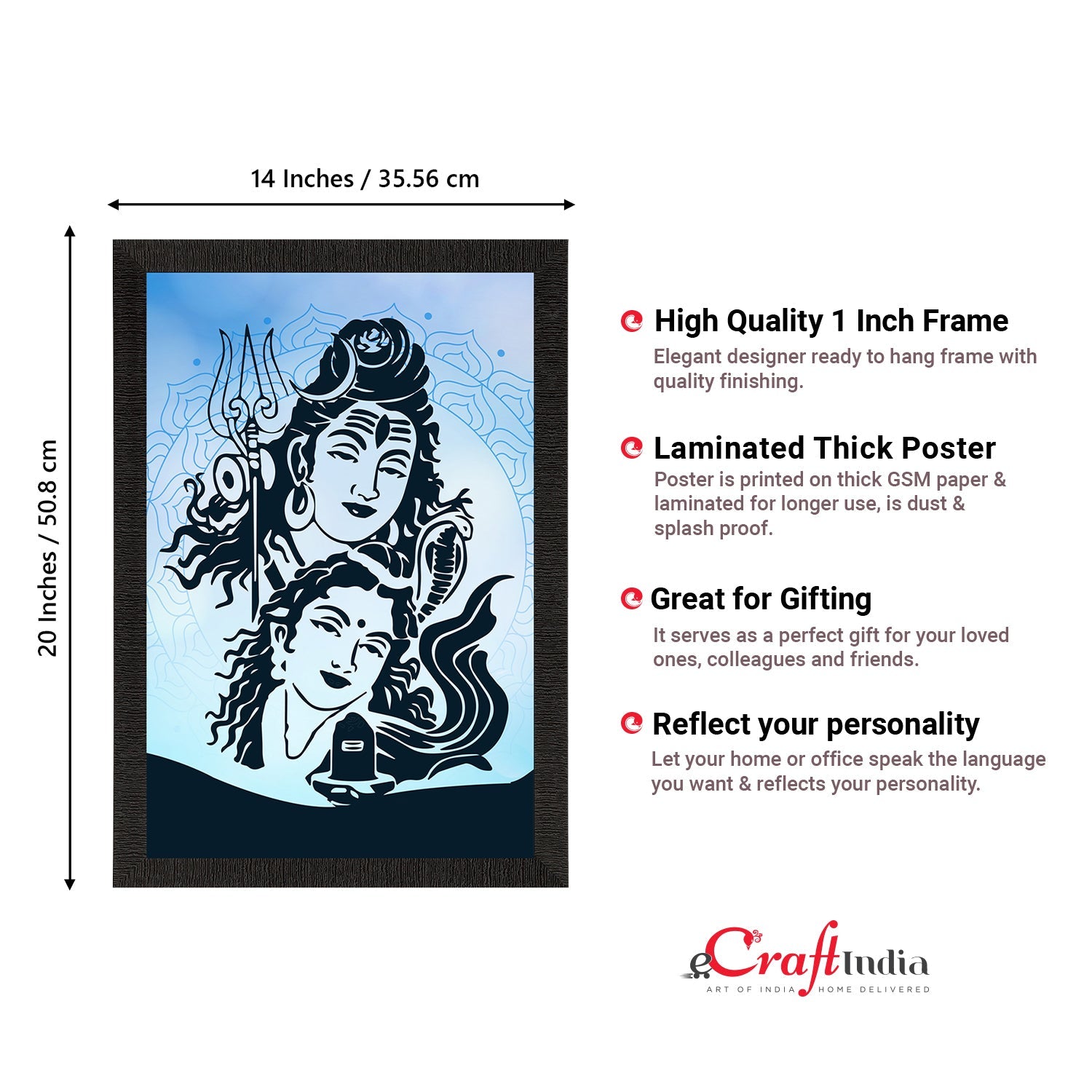 Lord Shiva Satin Matt Texture UV Art Painting Kafalo