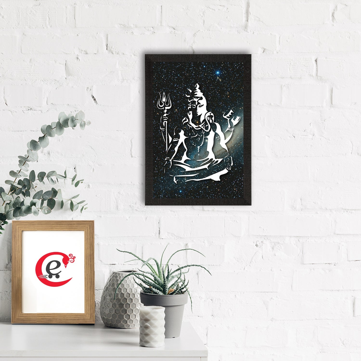Lord Shiva Painting Digital Printed Religious Wall Art Kafalo