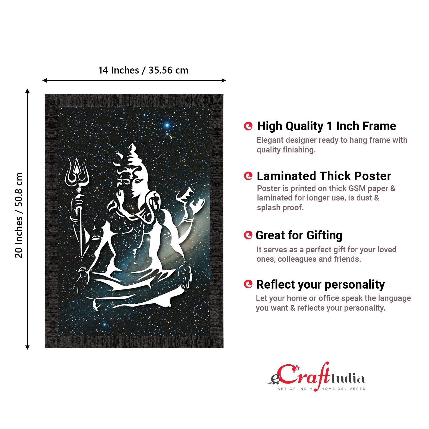 Lord Shiva Painting Digital Printed Religious Wall Art Kafalo