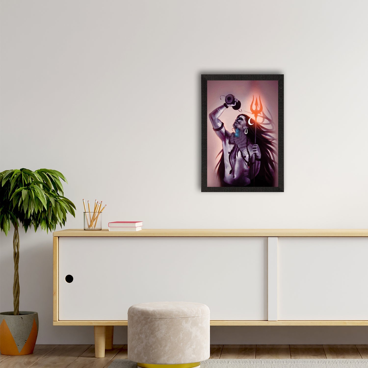 Lord Shiva Painting Digital Printed Religious Wall Art Kafalo
