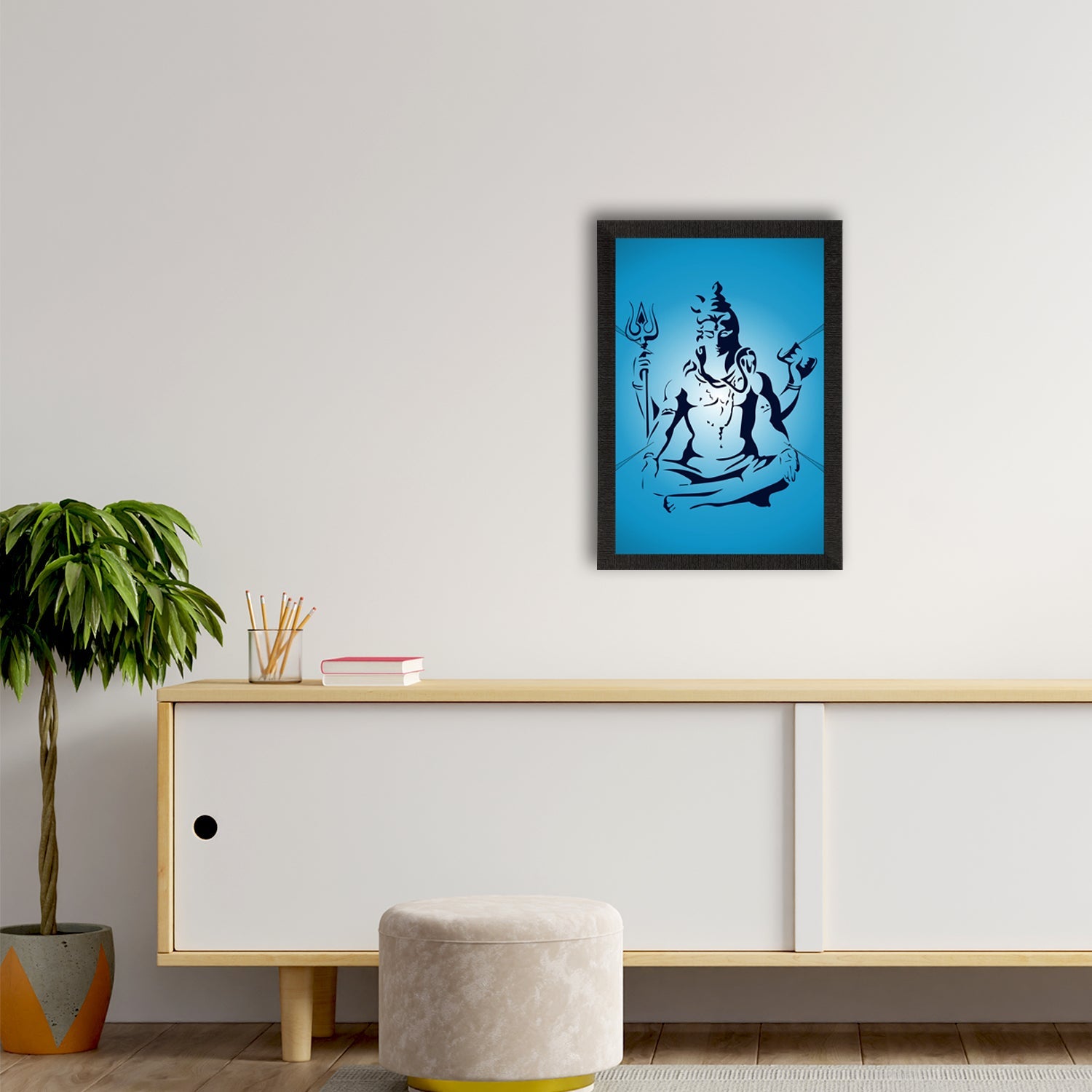 Lord Shiva Painting Digital Printed Religious Wall Art Kafalo