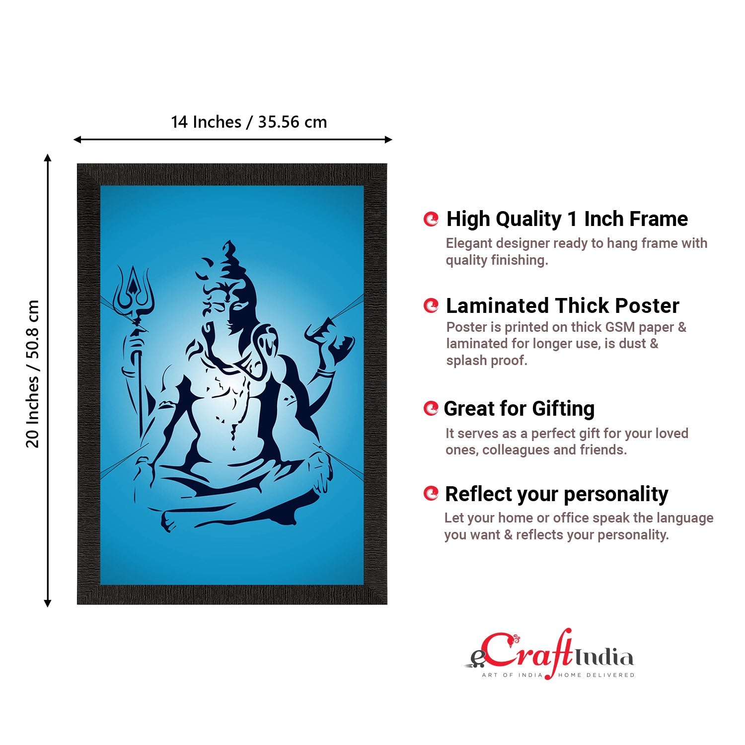 Lord Shiva Painting Digital Printed Religious Wall Art Kafalo