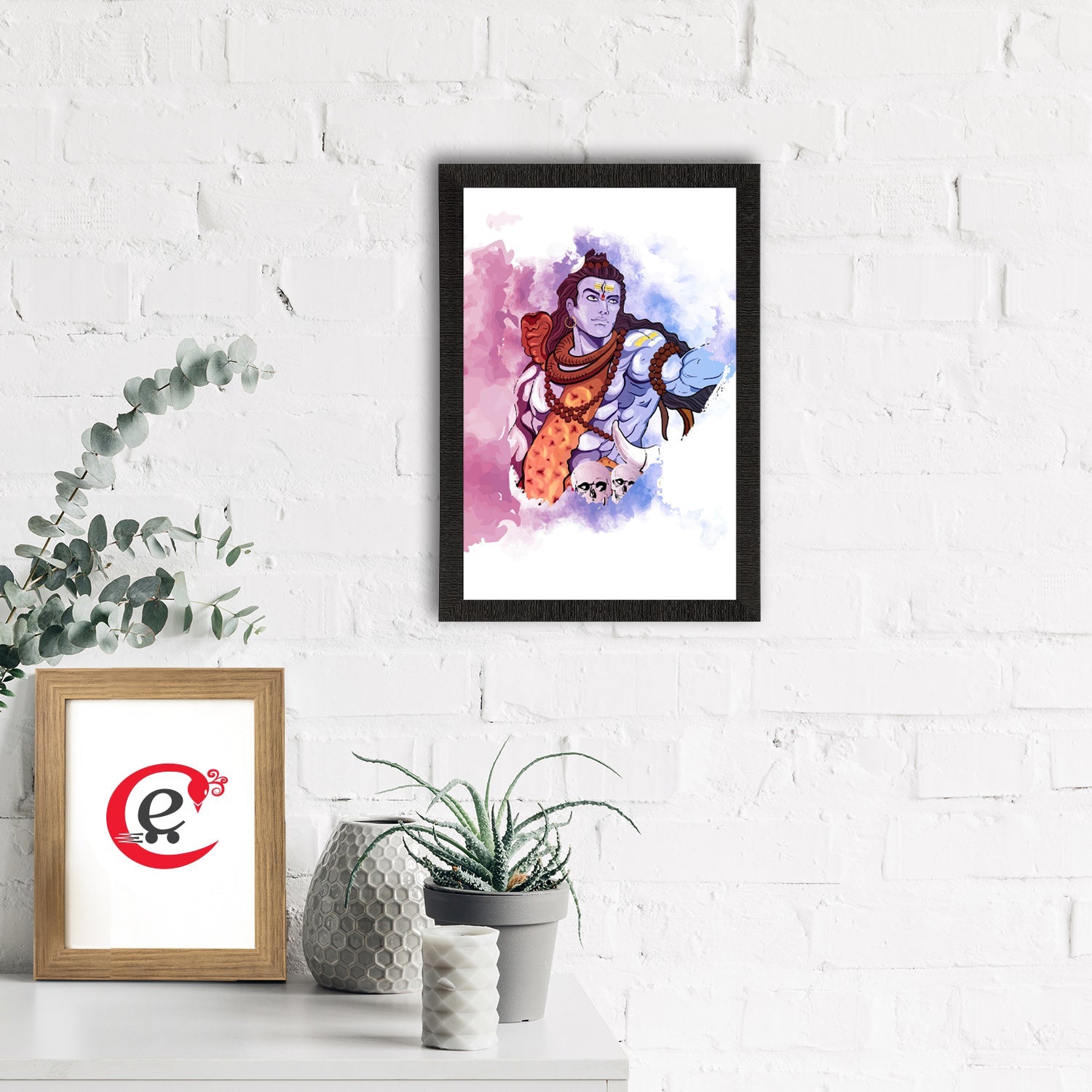 Lord Shiva Painting Digital Printed Religious Wall Art Kafalo
