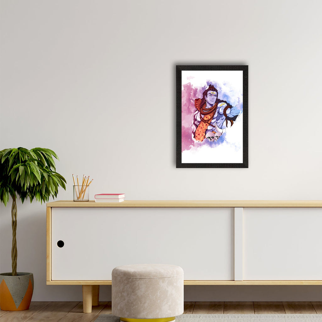 Lord Shiva Painting Digital Printed Religious Wall Art Kafalo