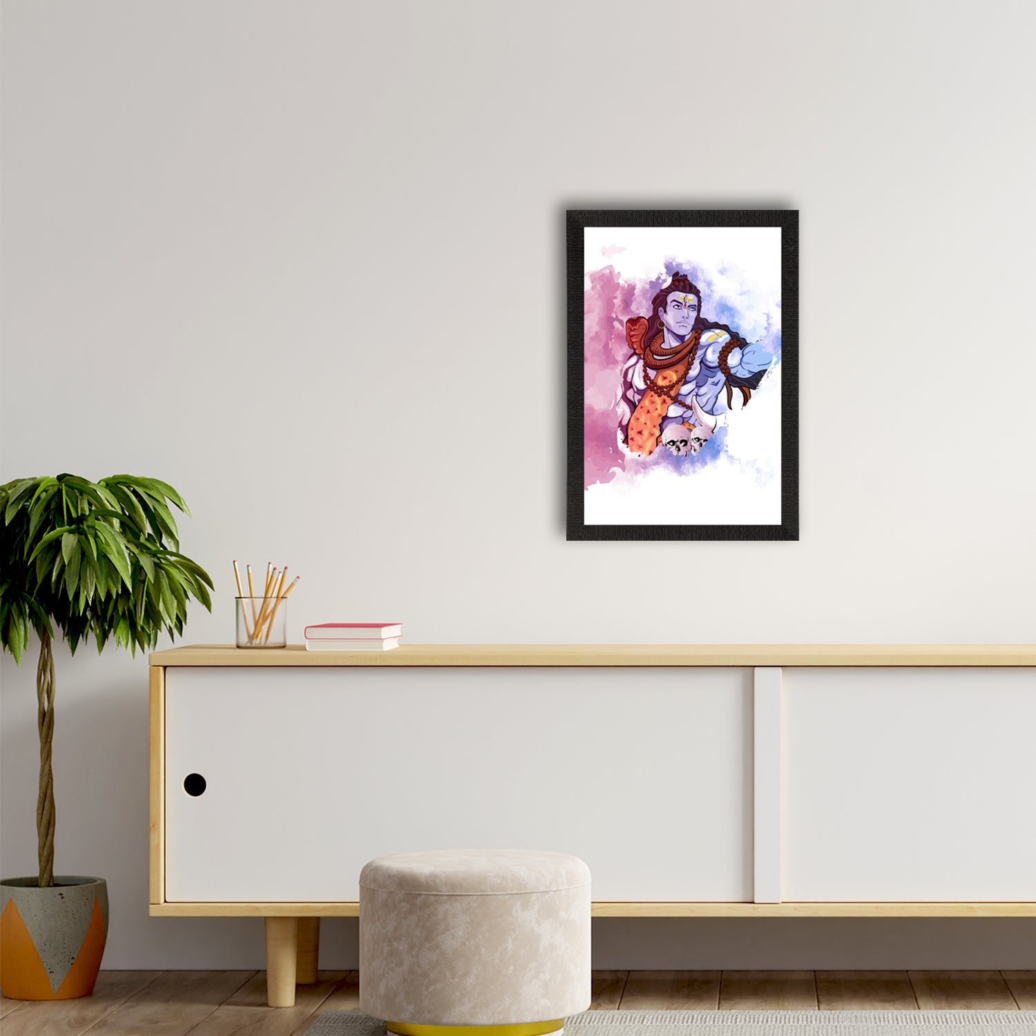 Lord Shiva Painting Digital Printed Religious Wall Art Kafalo