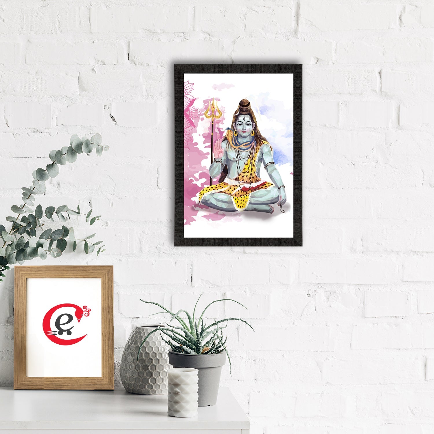 Lord Shiva Painting Digital Printed Religious Wall Art Kafalo