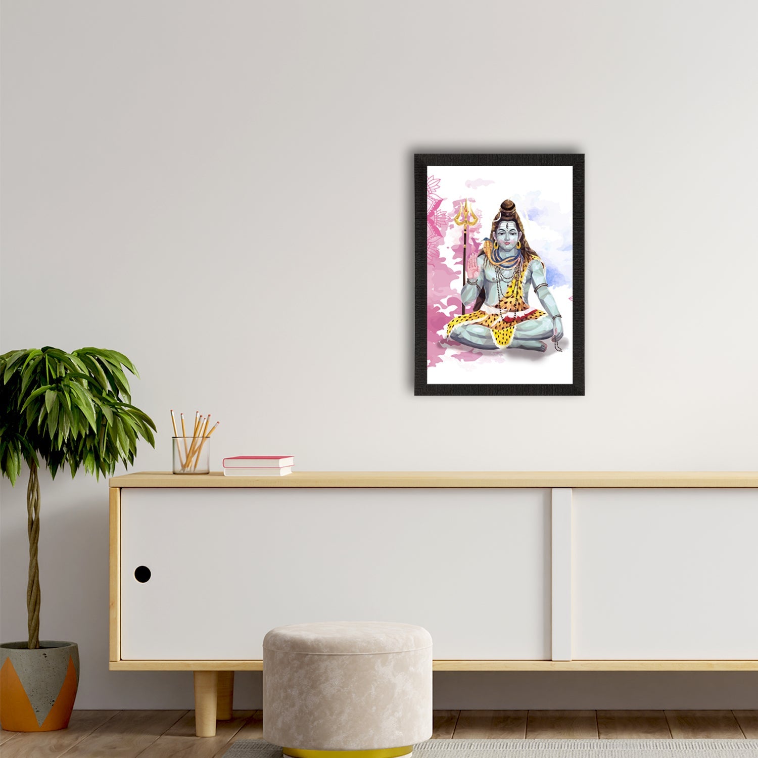 Lord Shiva Painting Digital Printed Religious Wall Art Kafalo